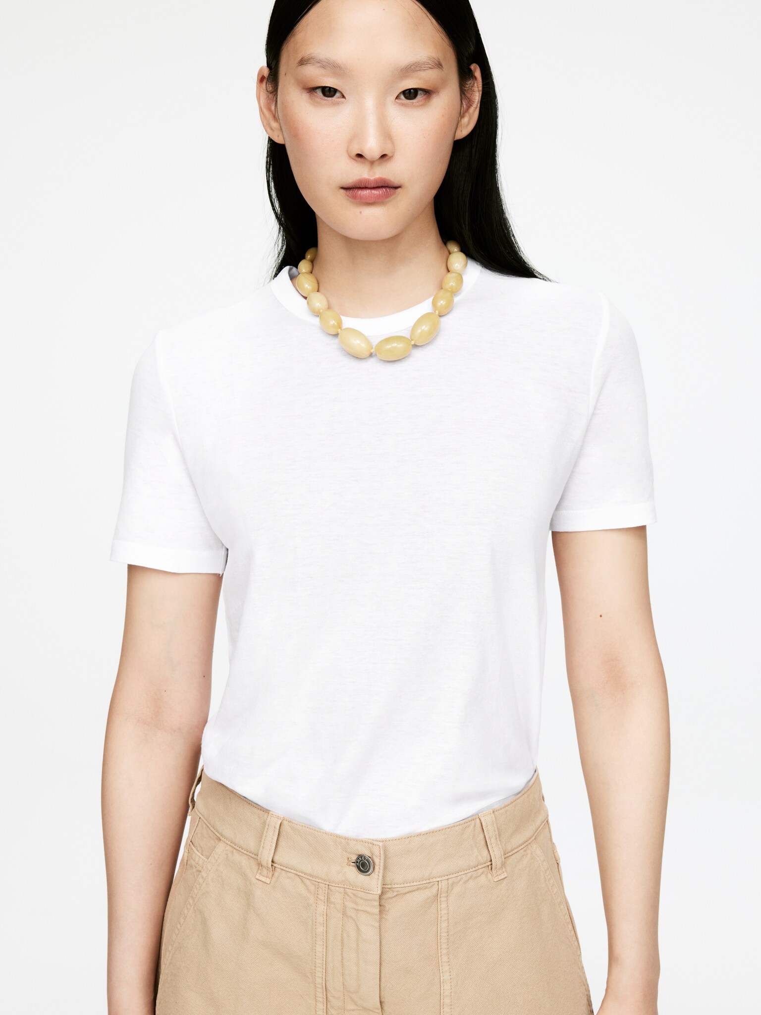 T-shirt en crêpe - Blanc/Noir - 3