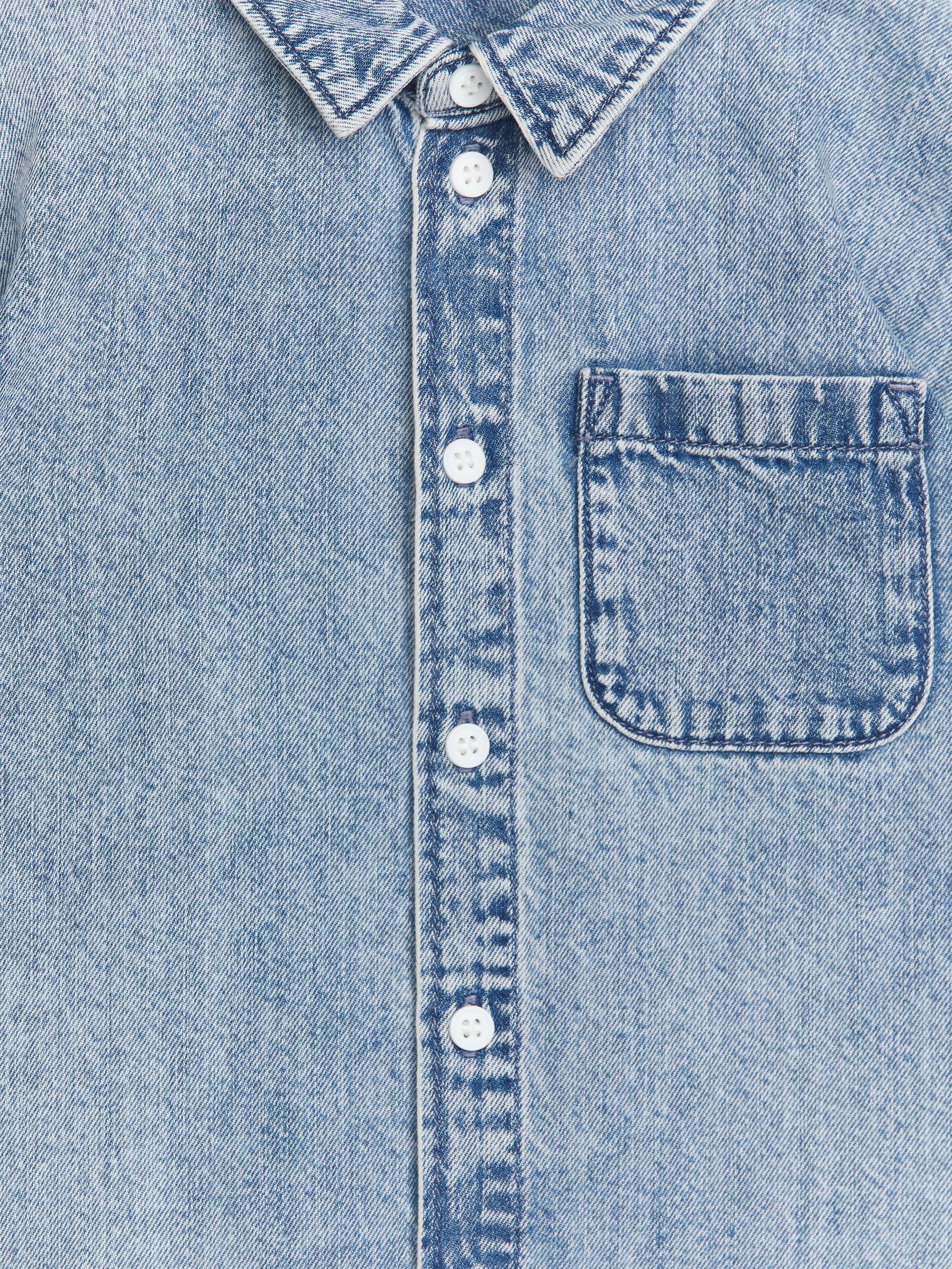Kurzarmhemd aus Denim - Taubenblau - Regular Fit - Kinder - StillMedia/DescriptiveDetail - 3