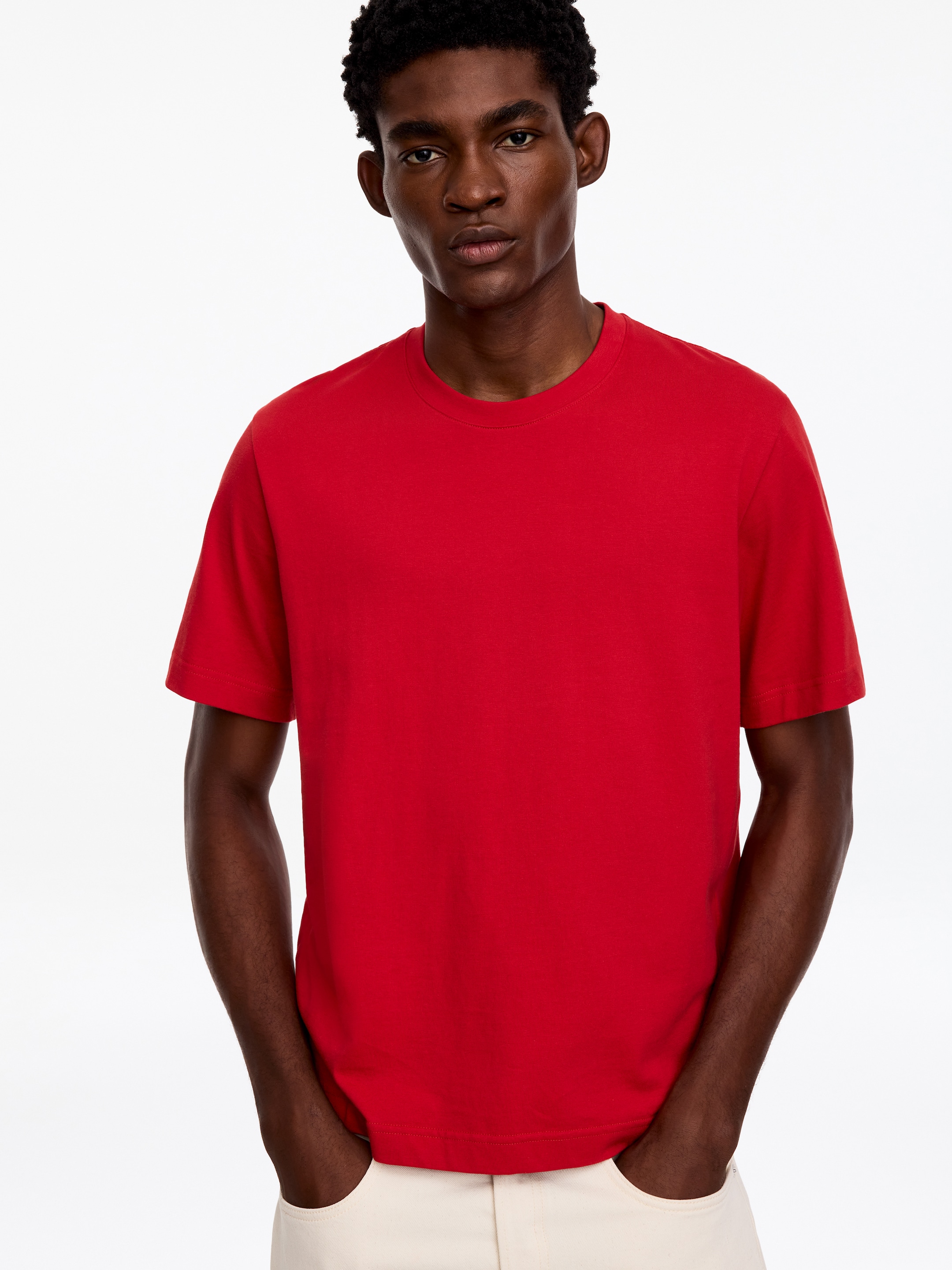 T-shirt con vestibilità rilassata da 220 GSM - Rosso - Relaxed fit - men - StillMedia/Lookbook - 4