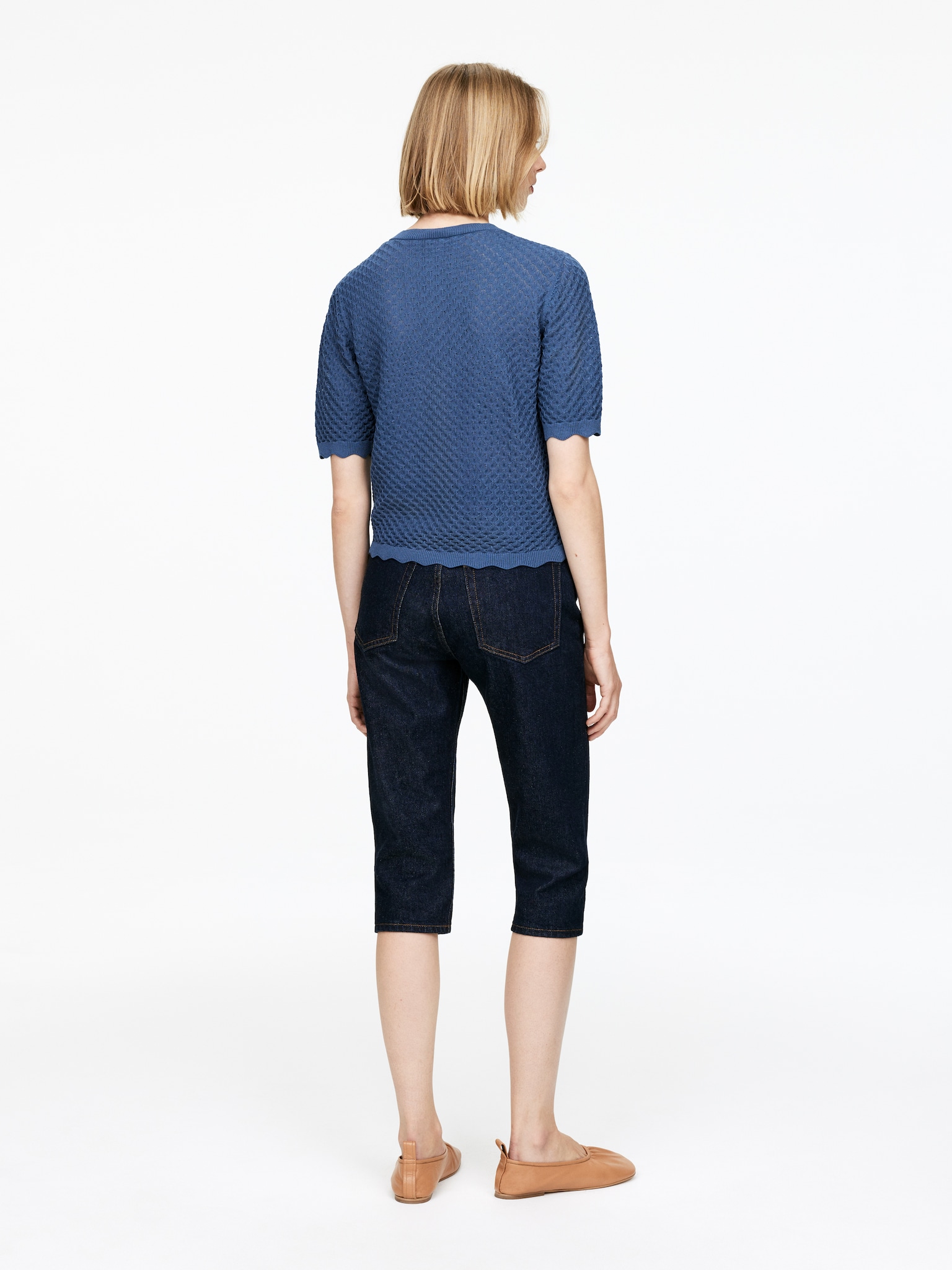 Haut en maille ajourée - Bleu - 5
