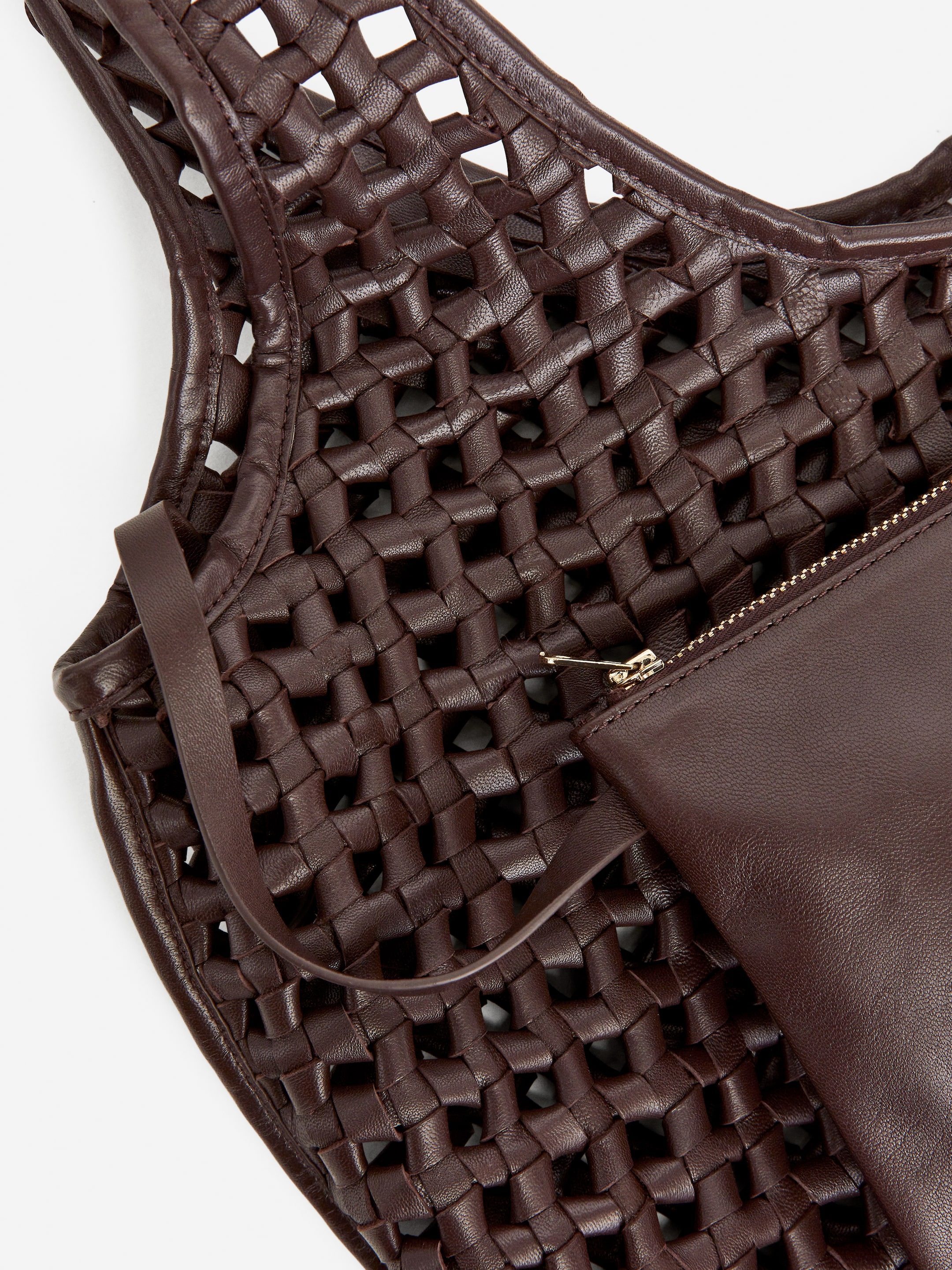 Bolso tote de piel de aspecto relajado - Marrón oscuro - Women - StillMedia/DescriptiveDetail - 4