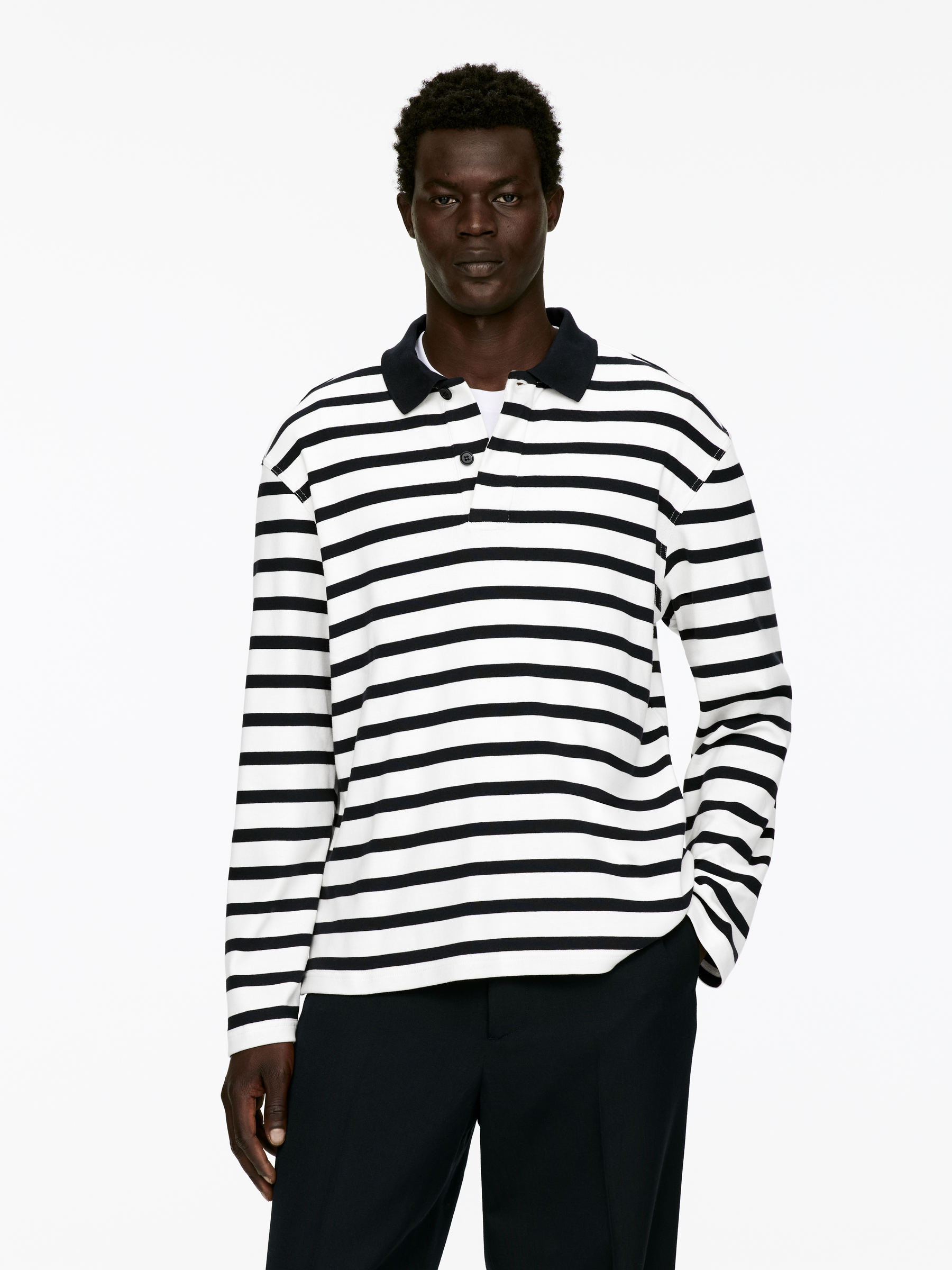 Long-Sleeve Polo Shirt-#EEEDE4-16224