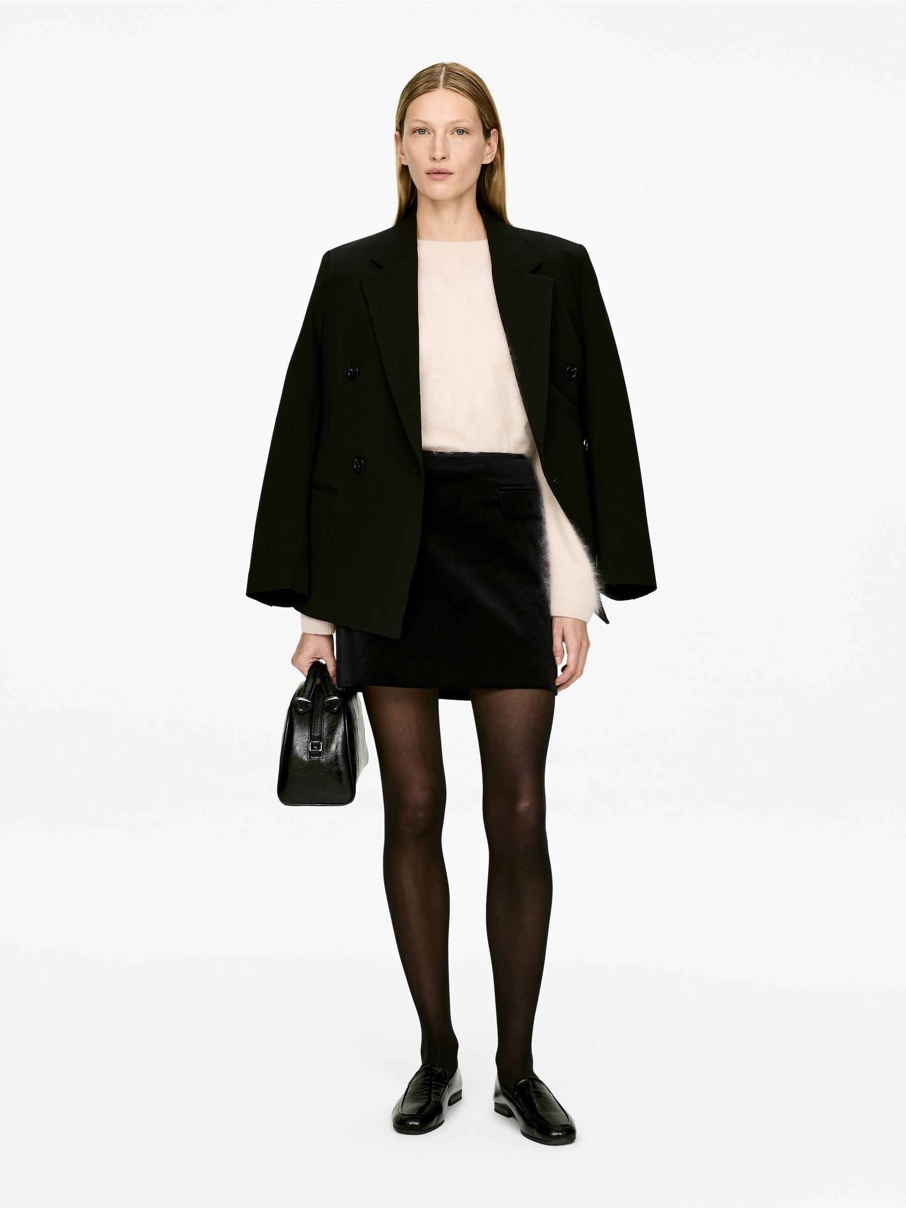 Velvet Mini Skirt-#272627-16962