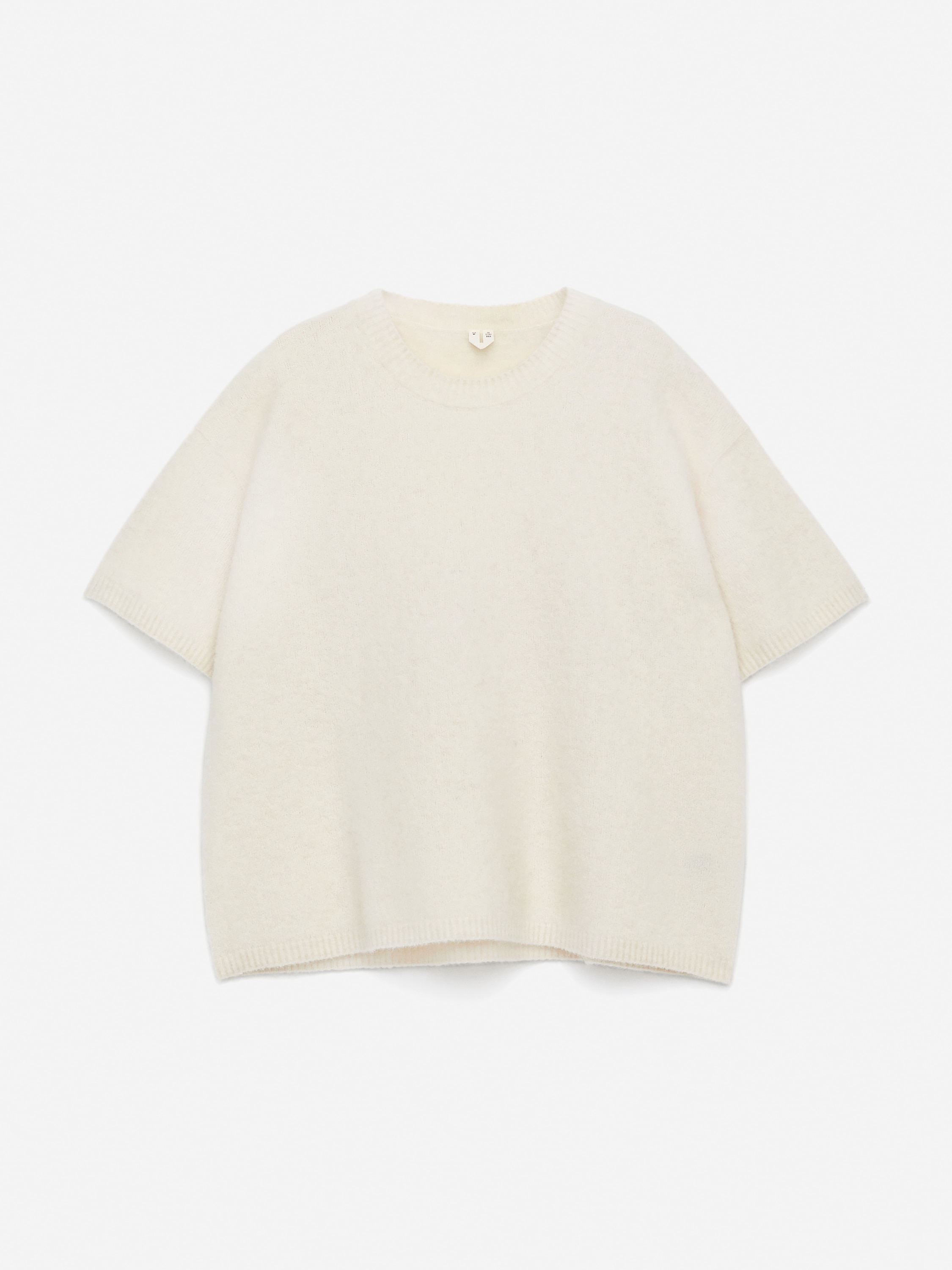 Genser i blanding av alpakka og ull - Offwhite/Svart/Rødaktig brun