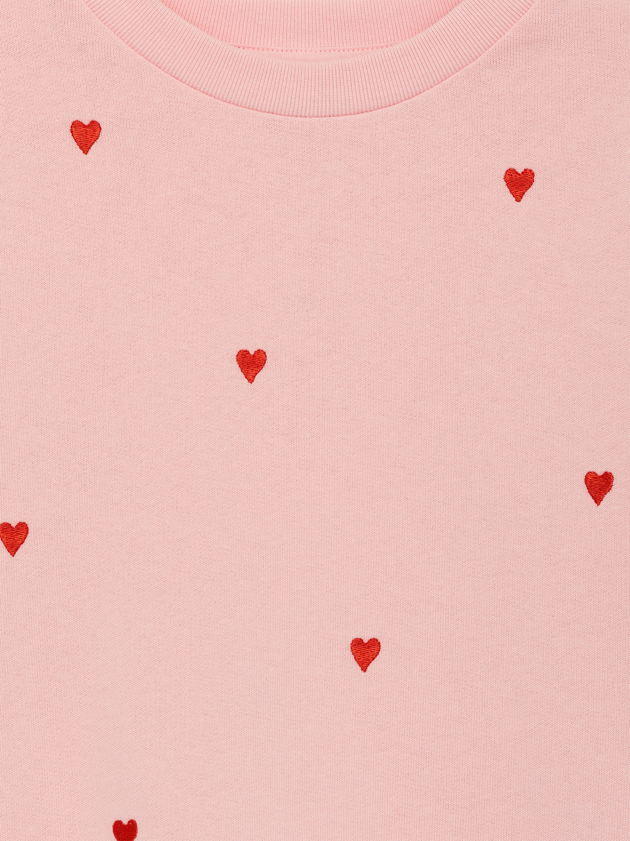 Zobrazit větší obrázek: Vyšívaná mikina - Pink/Red Hearts - DĚTI | H&M CZ 3