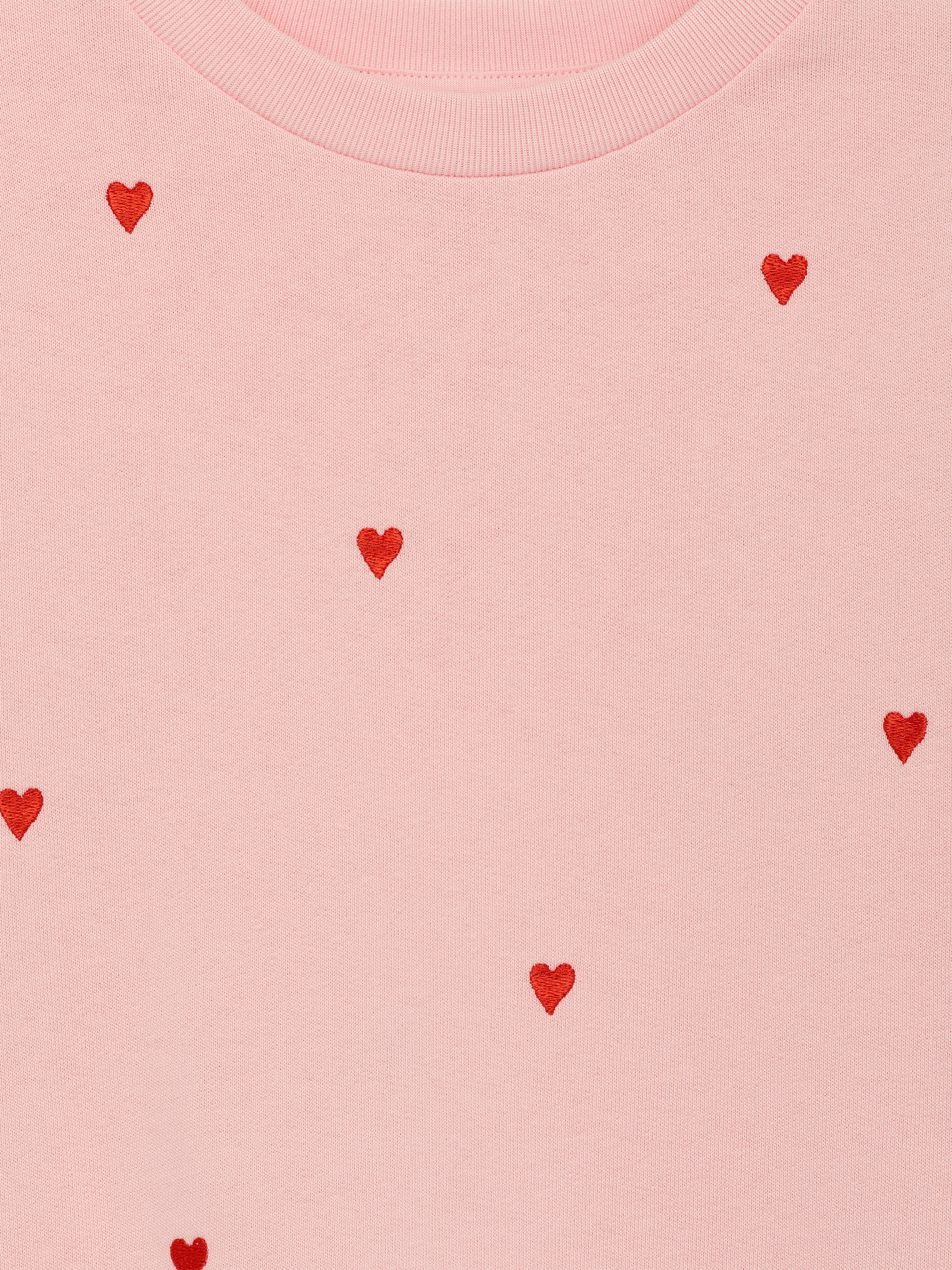 Embroidered Sweatshirt - Pink/Red Hearts - Oversized - Children - StillMedia/DescriptiveDetail - 3