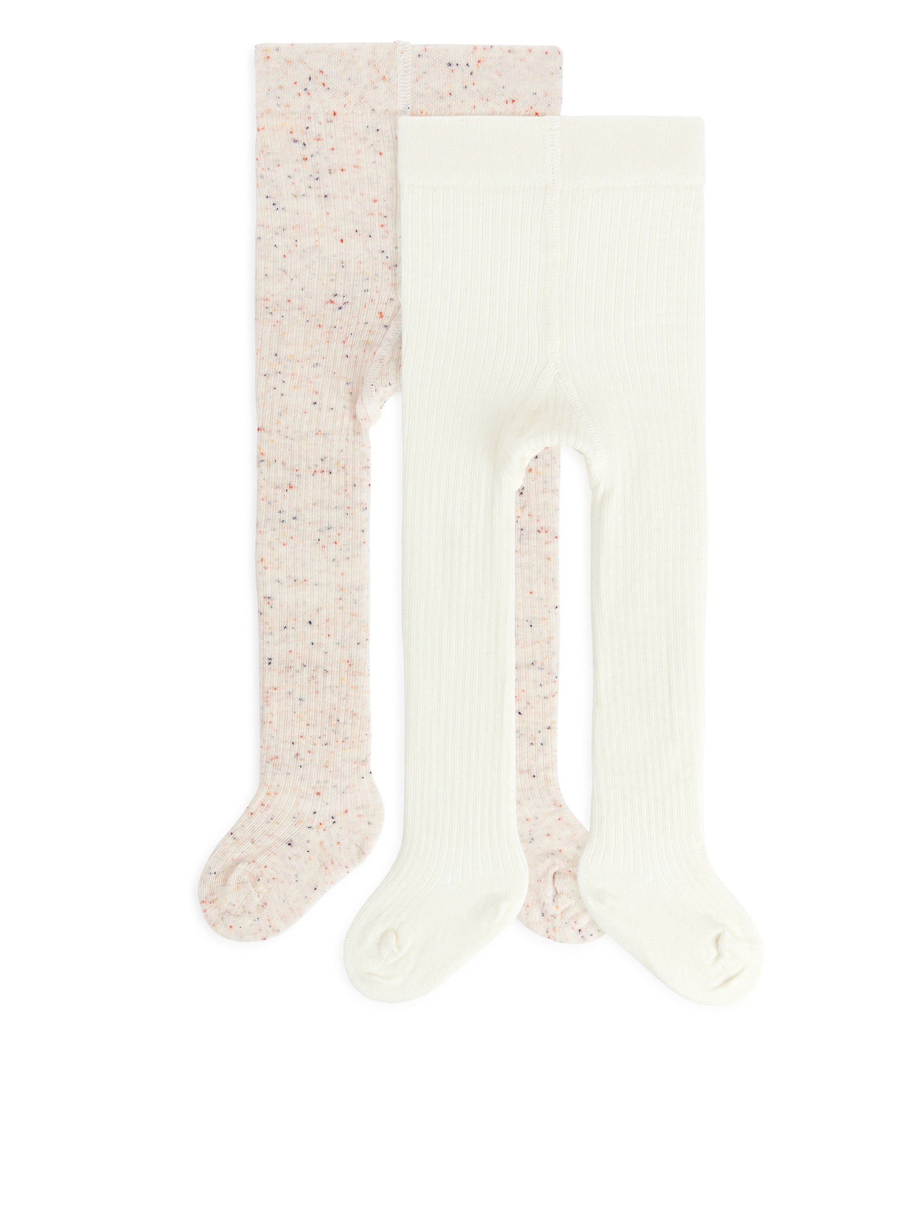 Baumwollstrumpfhose, 2-er Set - Cremeweiß/Noppen - Slim Fit - Kinder - StillMedia/DescriptiveStillLife - 1