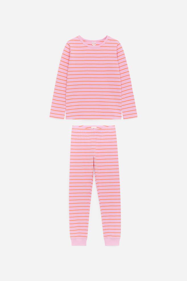 Jersey-Pyjama - Rosa/Orange/Blau/Weiß/Blau/Schwarz/Dunkelblau/Dinosaurier/Weiß/Rosa/Rot/Flieder/Herzen/Rot/Cremeweiß/Rosa/Herzen/Blau/Orange - 1