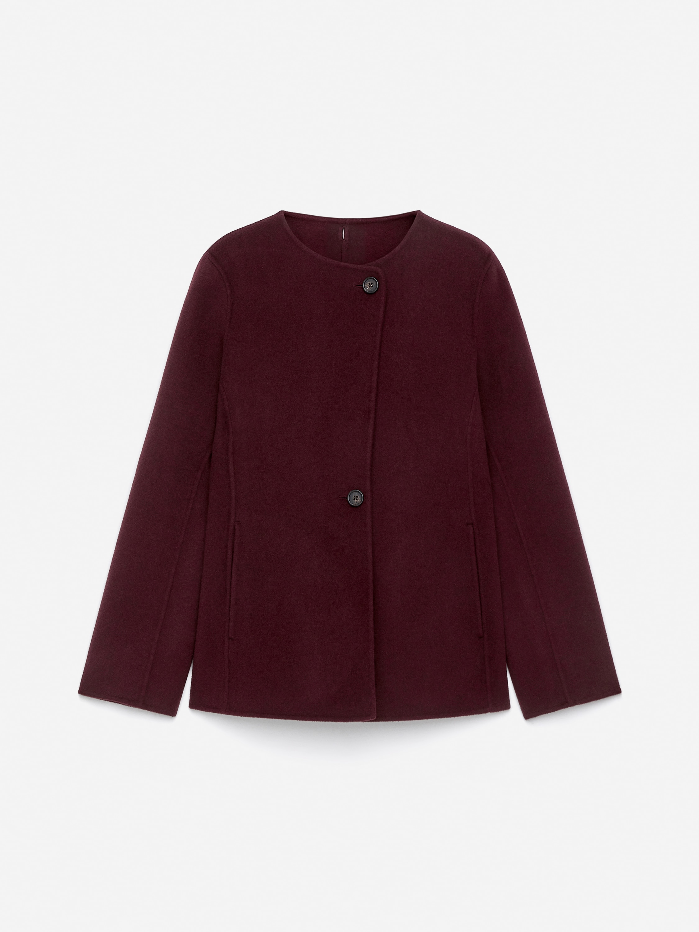 Dupla szövésű gyapjúkeverék blézer - Bordó/Fekete