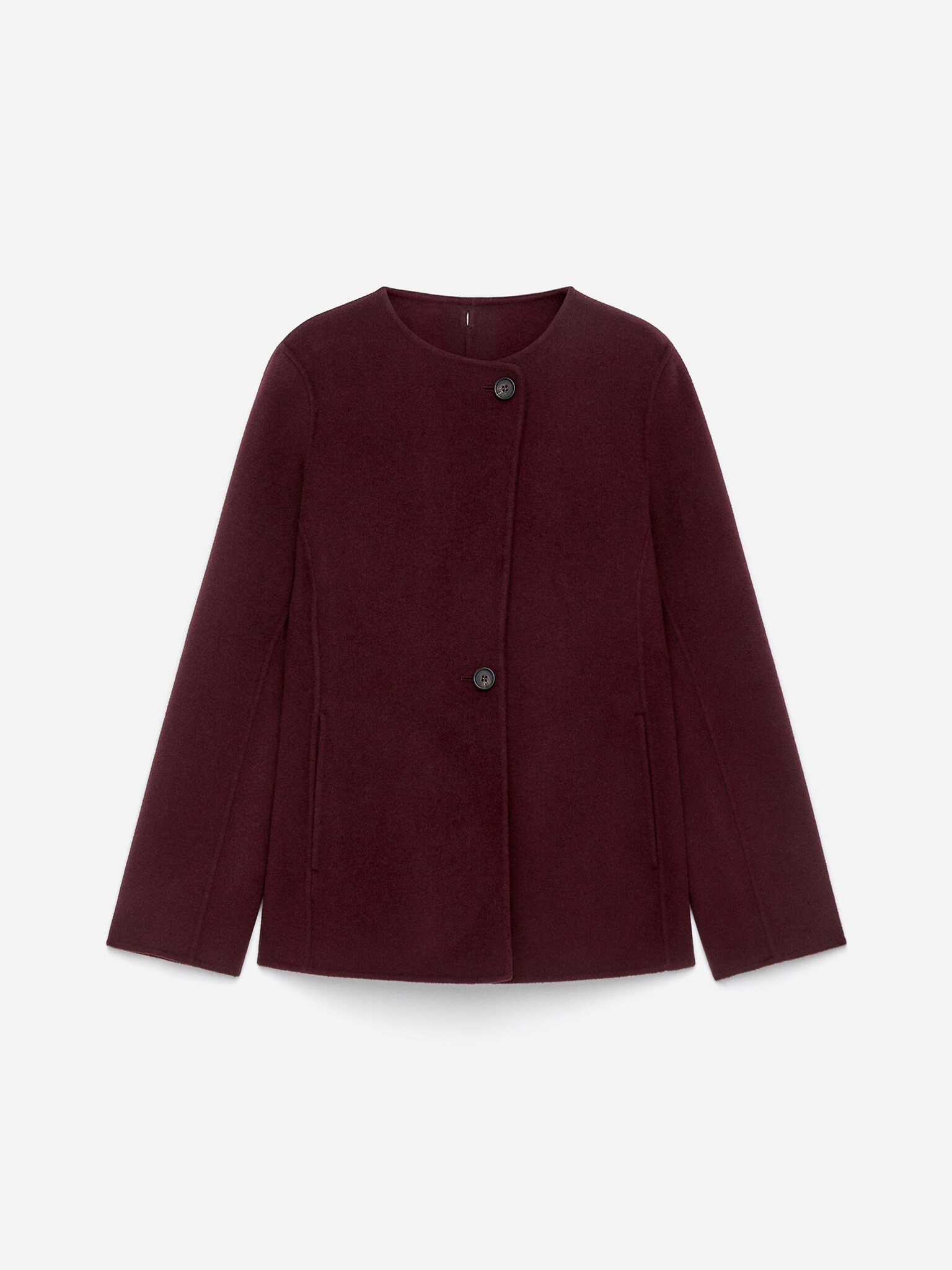 Blazer en laine doublée mélangée - Bordeaux/Noir - 2