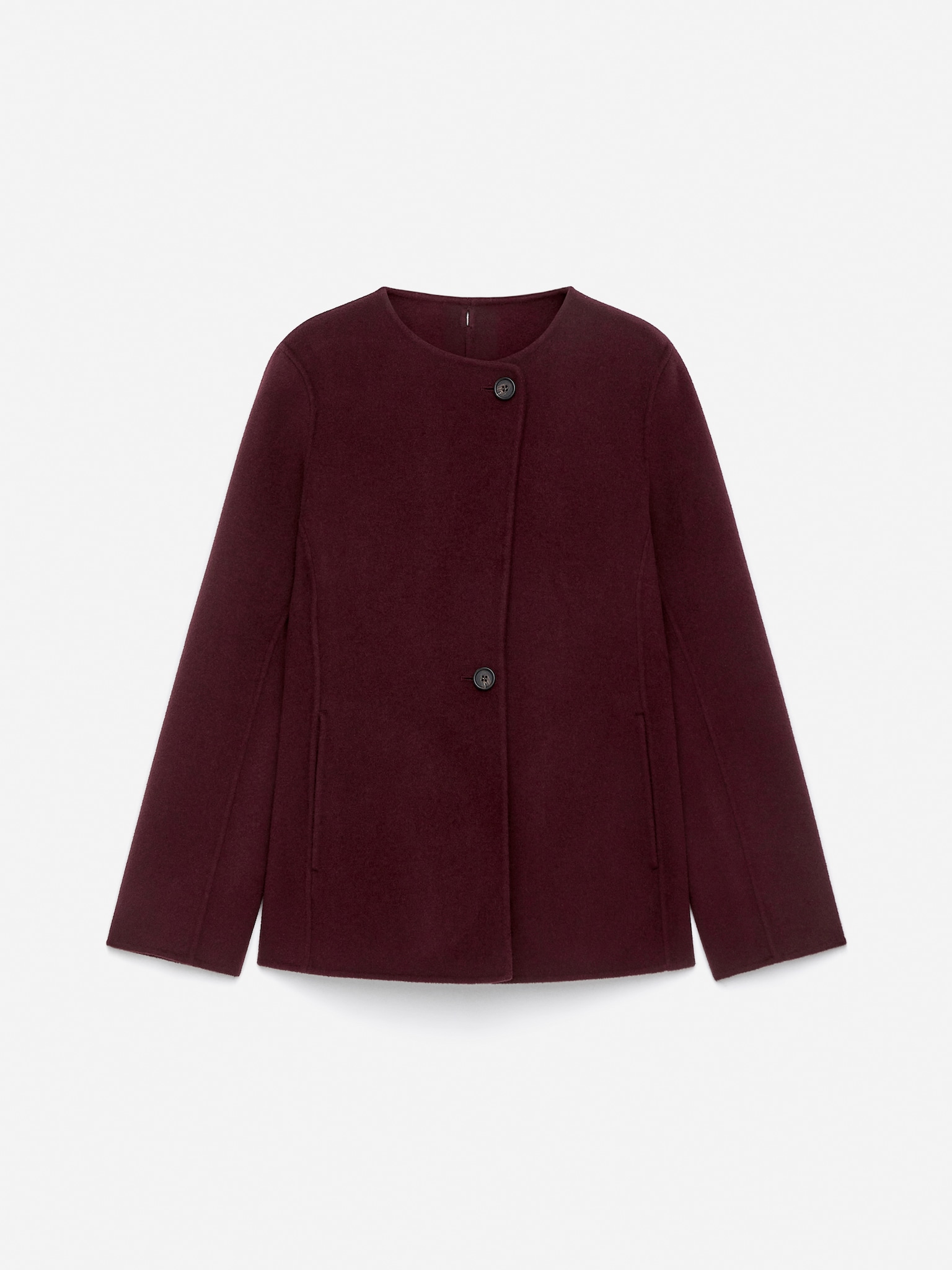 Blazer en laine doublée mélangée - Bordeaux/Noir - 2