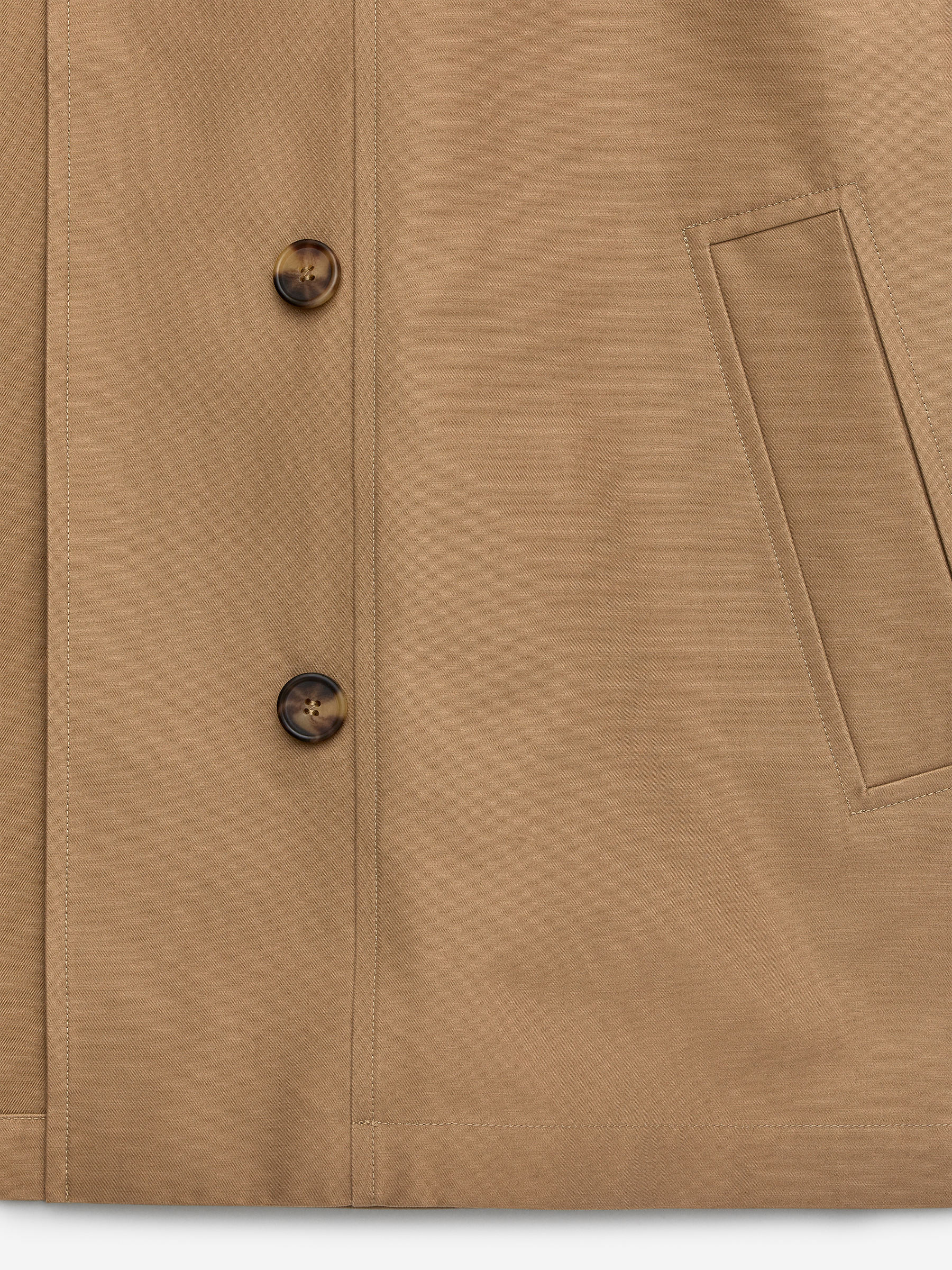 Lined Cotton Jacket - Dark Beige - Loose fit - Women - StillMedia/DescriptiveDetail - 1