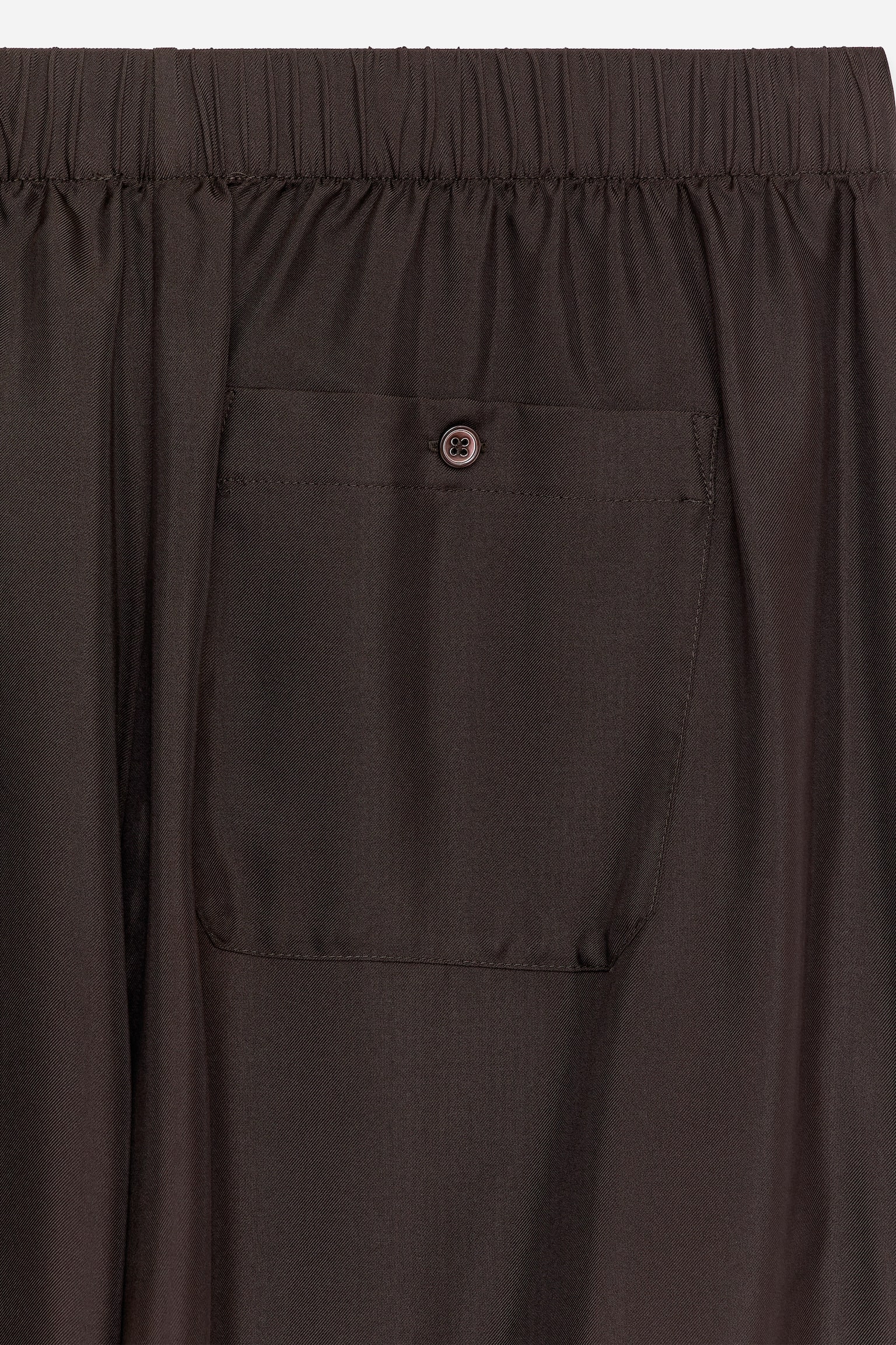 Pantaloni in twill di seta - Marrone scuro/Beige chiaro - 4