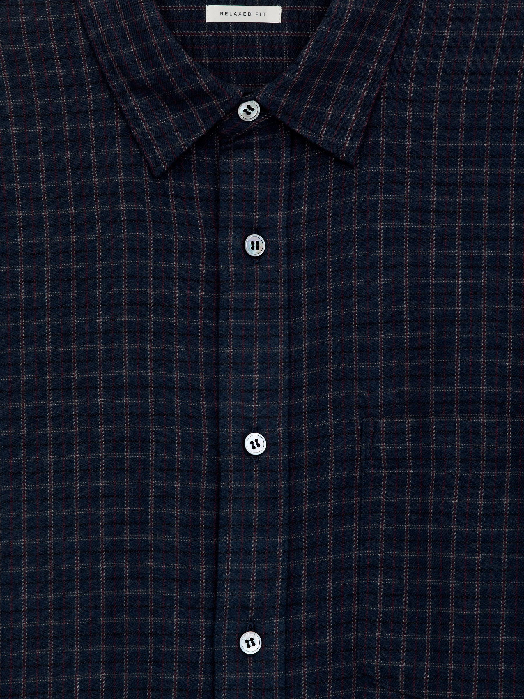 Flannel Shirt - Dark Blue - Relaxed fit - Men - StillMedia/DescriptiveDetail - 2