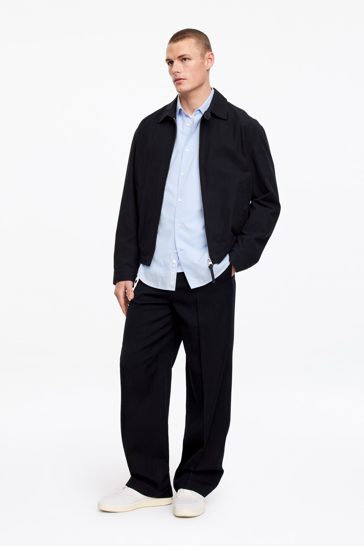 Poplinskjorta i lyocell och bomull - Ljusblå/Mörkblå - 3