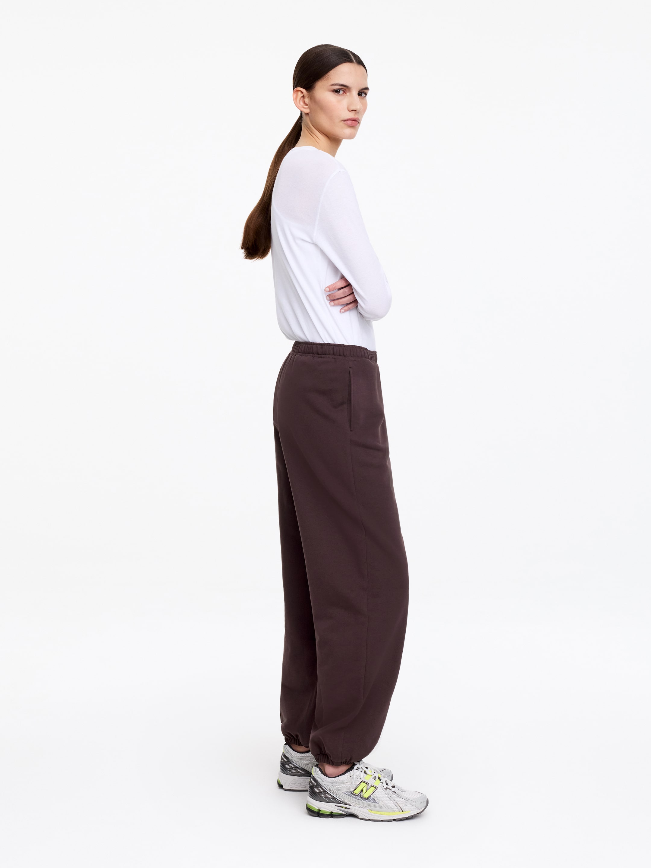 Spodnie dresowe z ręcznikowego materiału - Brązowy - Fason normalny - Women - StillMedia/Lookbook - 3