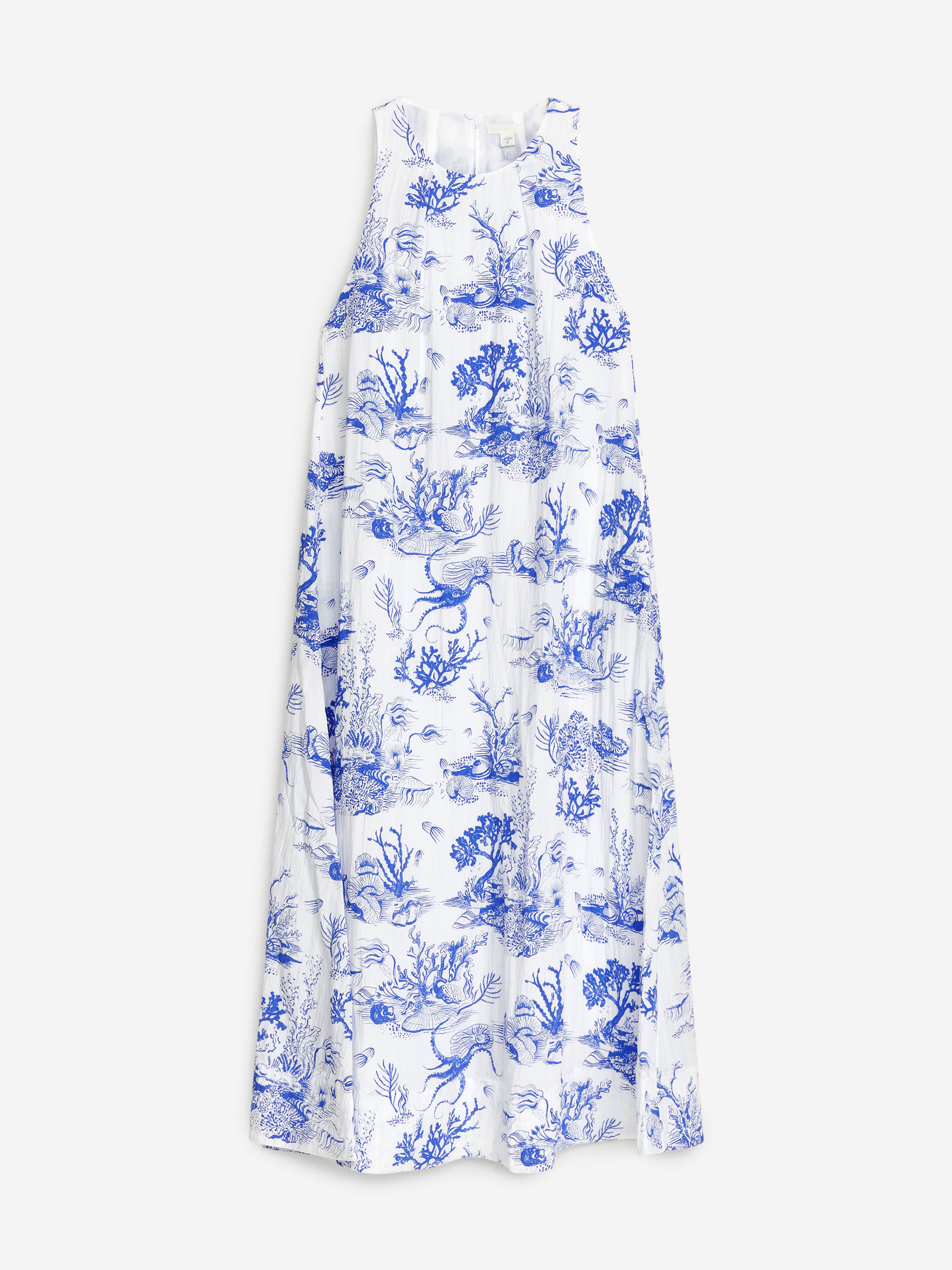 Printed Maxi Dress-White-7125