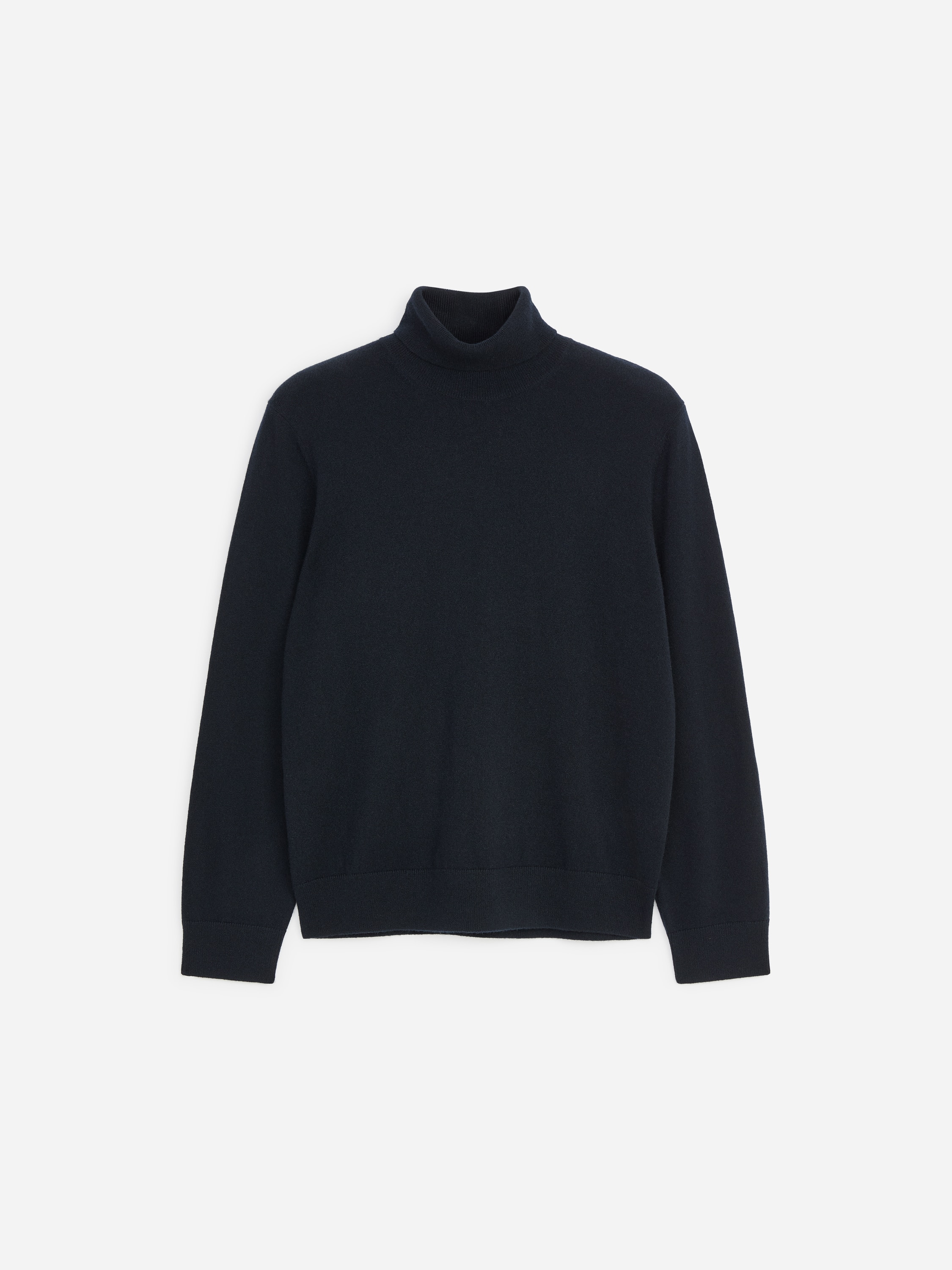 Pull à col roulé en cachemire - Bleu marine/Gris chiné