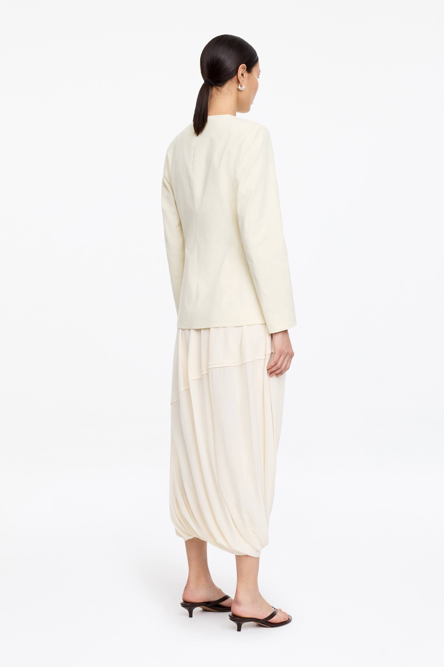 Blazer i hørblend - Råhvid/Sort/Sort/Mørkebrun - 4