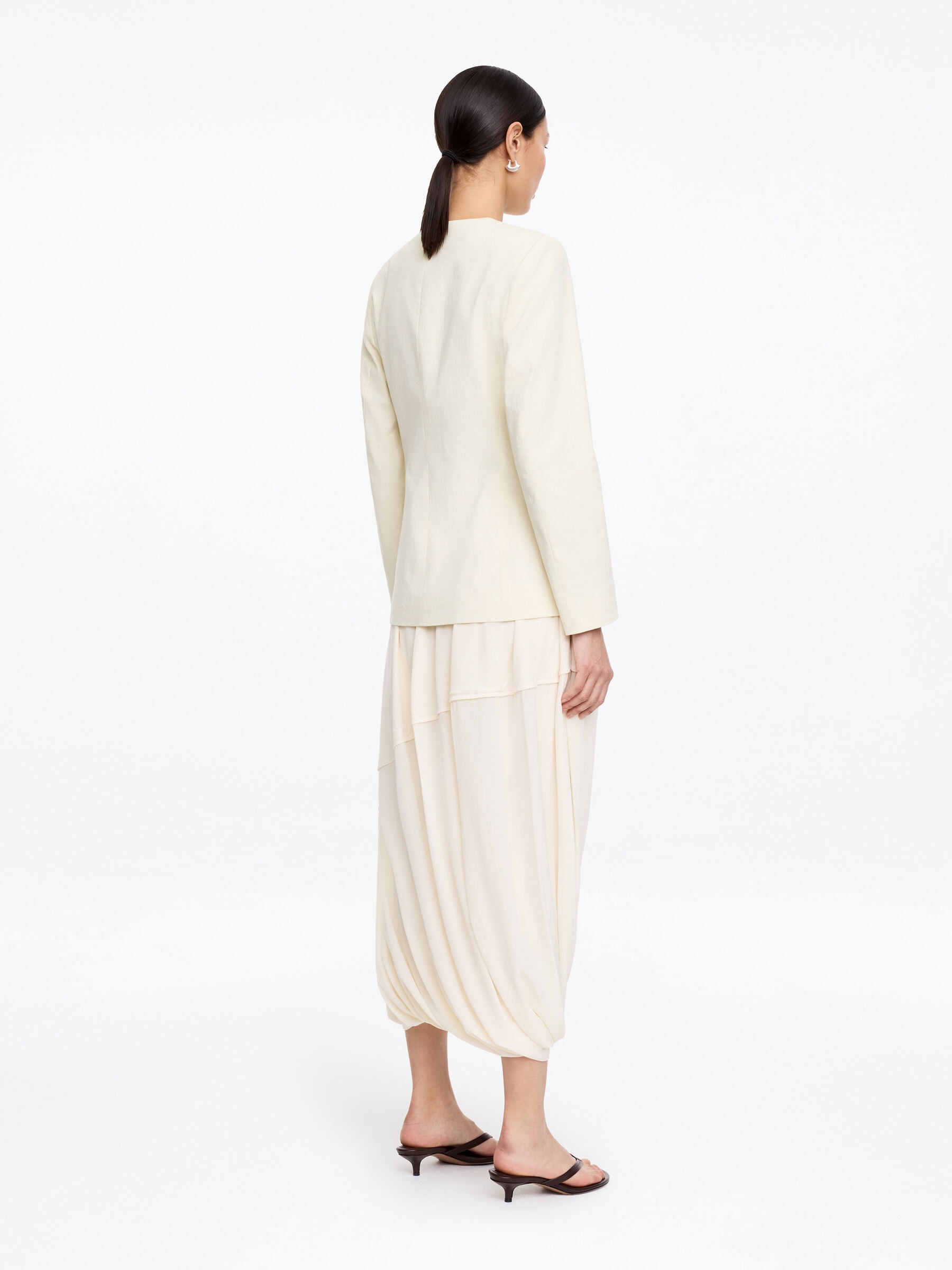 Blazer in misto lino - Bianco sporco - Slim fit - Women - StillMedia/Lookbook - 4