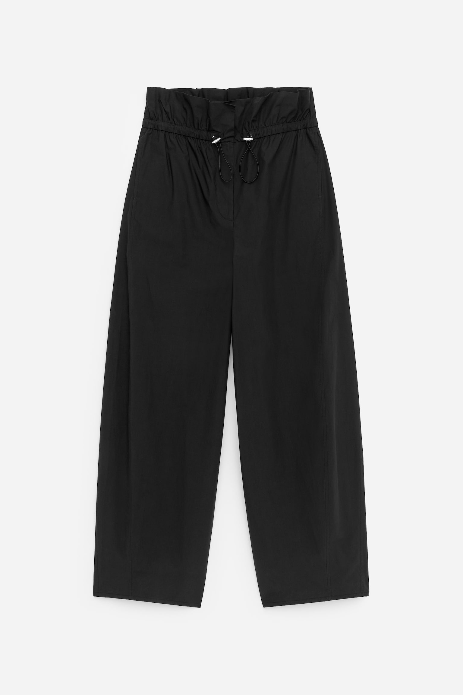 Kalhoty s pasem ve stylu paperbag - Černá - 2