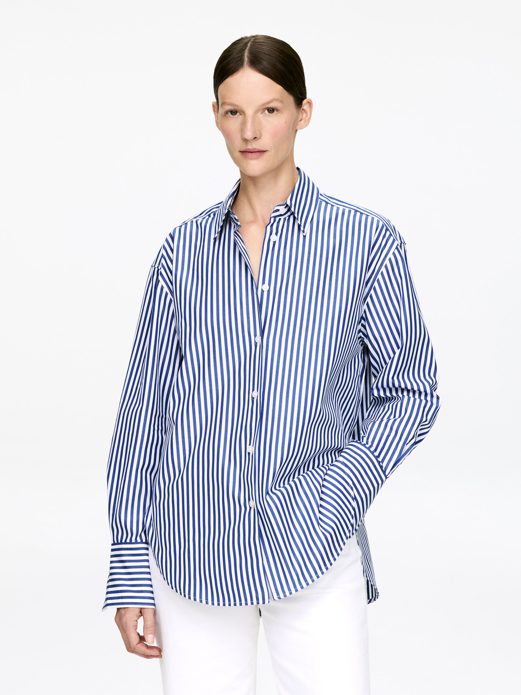 Relaxed-Fit Poplin Shirt-#1E00C0-13883