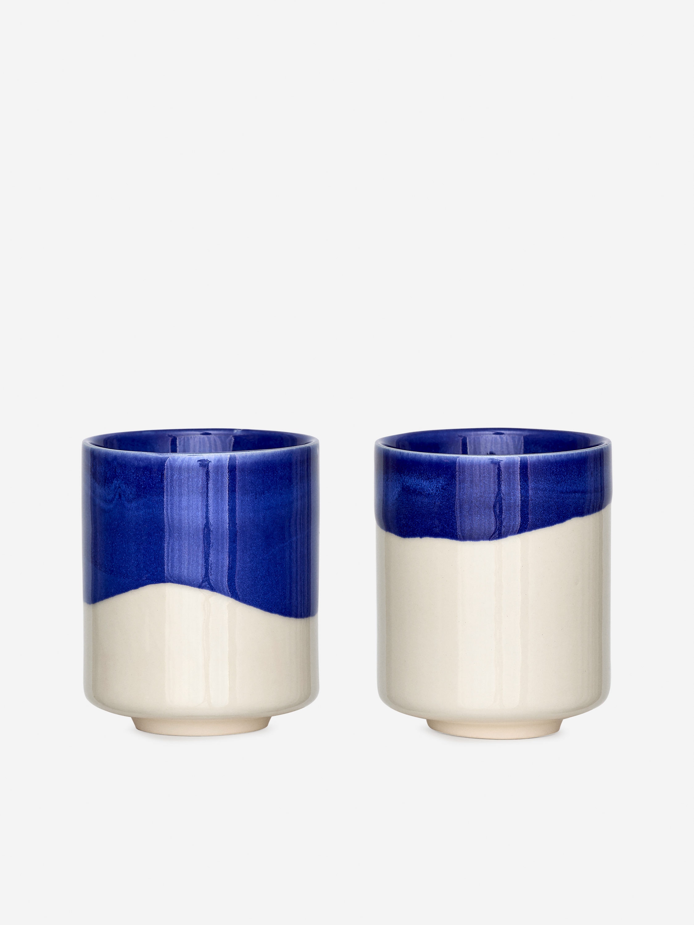 Stoneware Cups Set of 2-#003EFE-17064