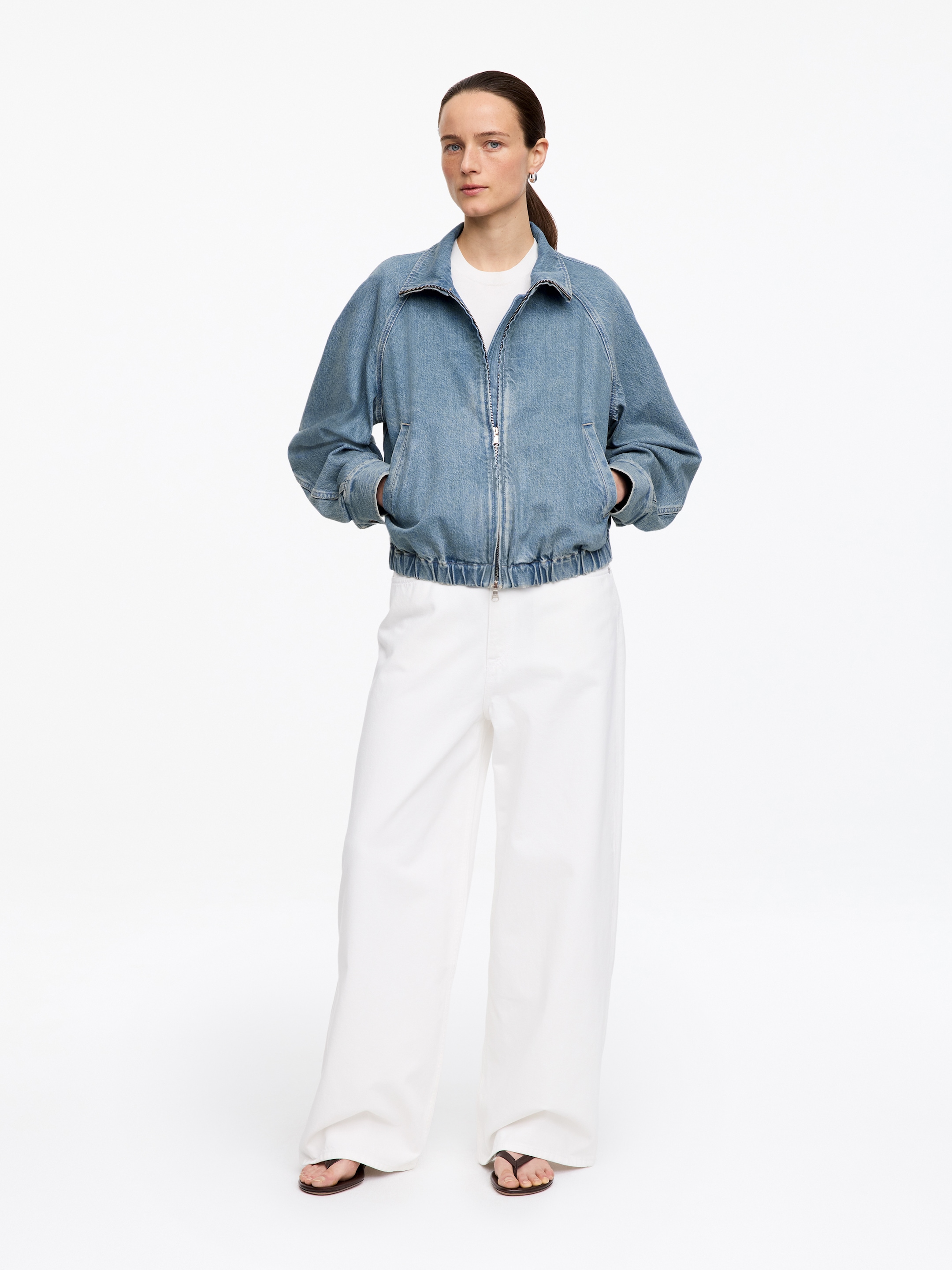 Short Denim Jacket-#3E64A7-18234