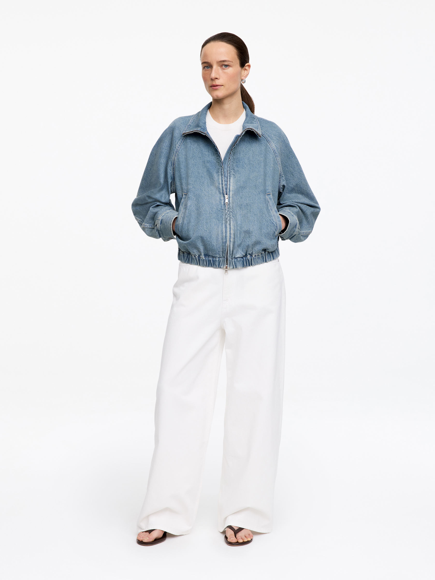 Short Denim Jacket-#3E64A7-18234