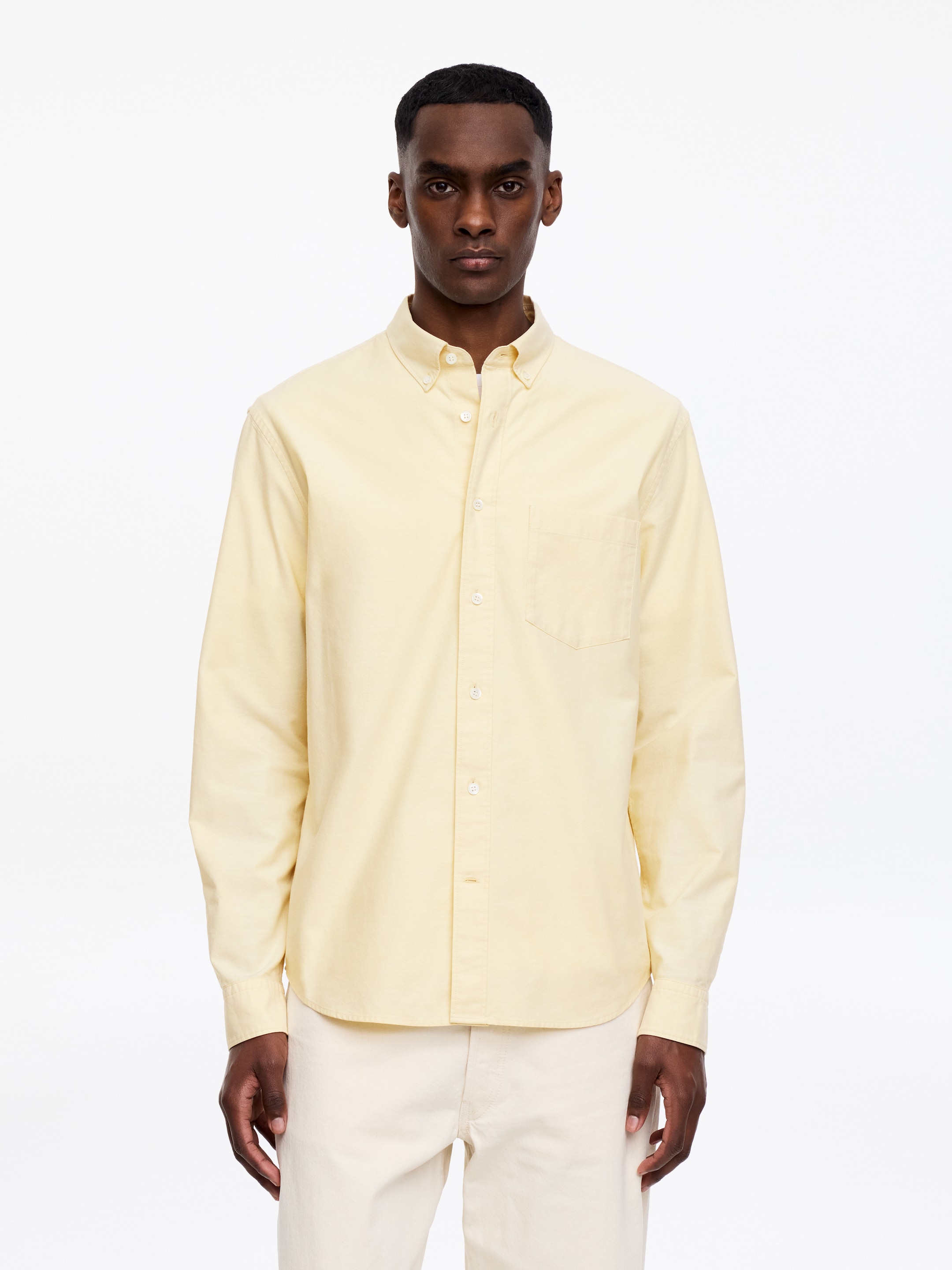Regular oxfordskjorta - Crèmevit - Regular fit - Men - StillMedia/Lookbook - 3