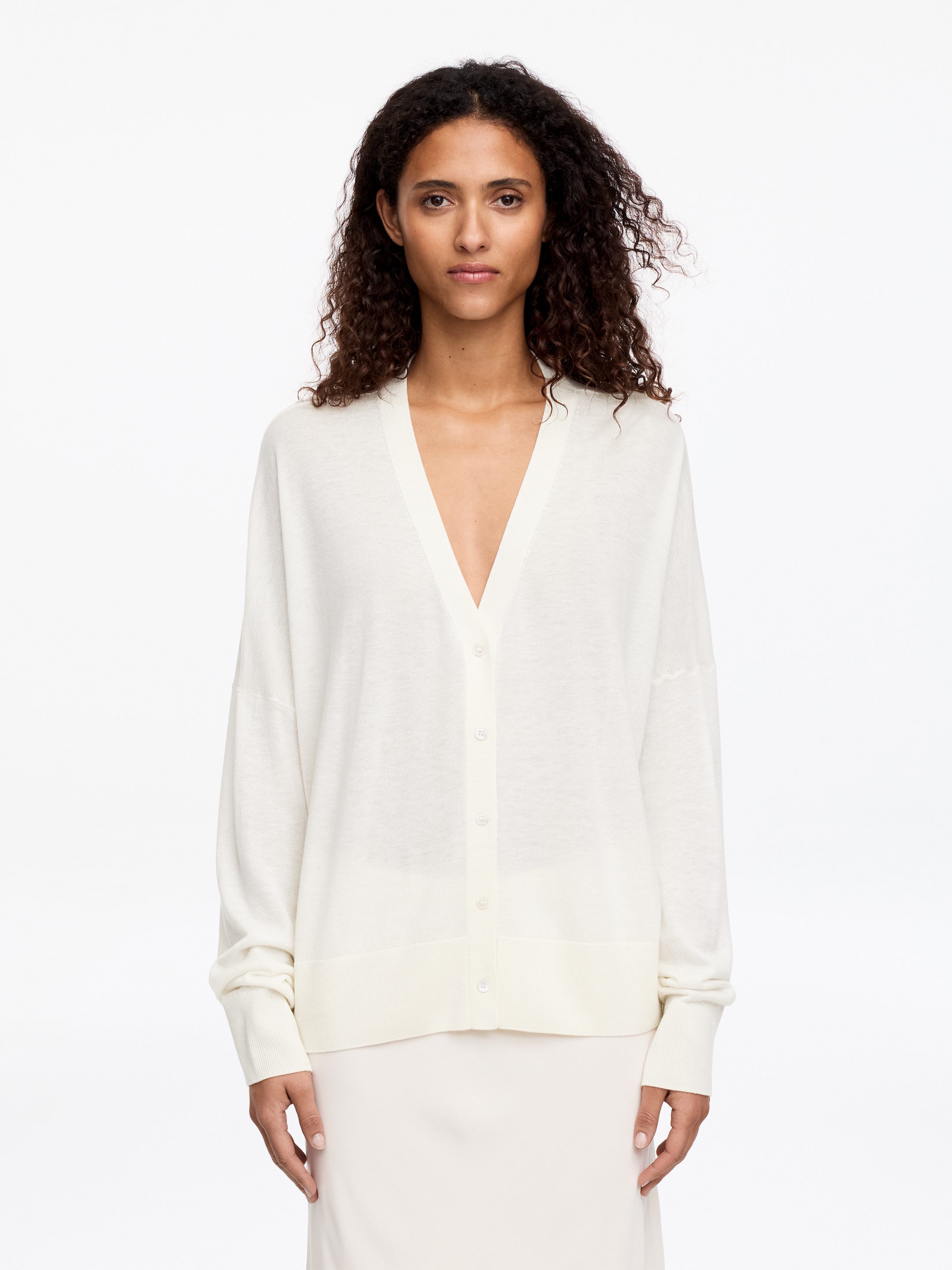 Cardigan en laine et lyocell-#ffffff-18764