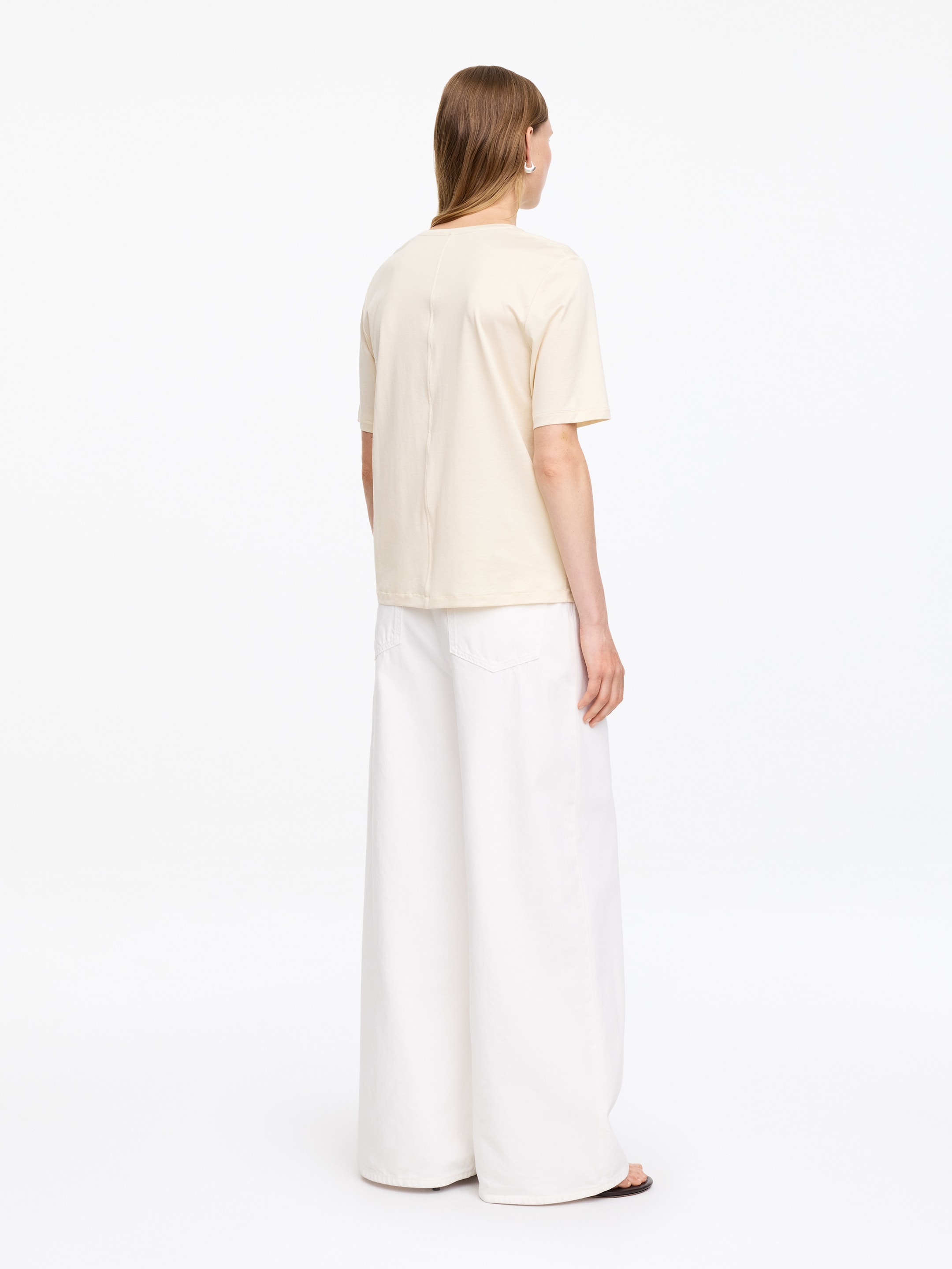 T-shirt z lyocellu i bawełny - Biały - Fason normalny - Women - StillMedia/Lookbook - 4