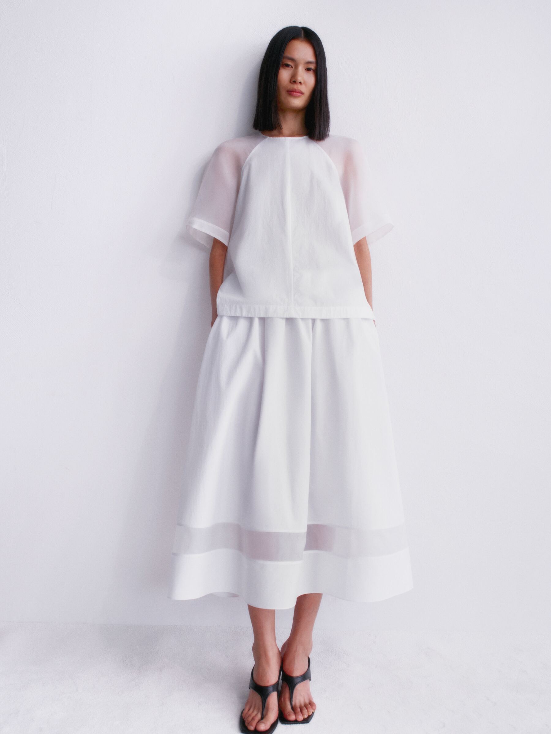 Oberteil aus Baumwolle und Seide - Weiß - Relaxed Fit - Damen - StillMedia/Environmental - 1