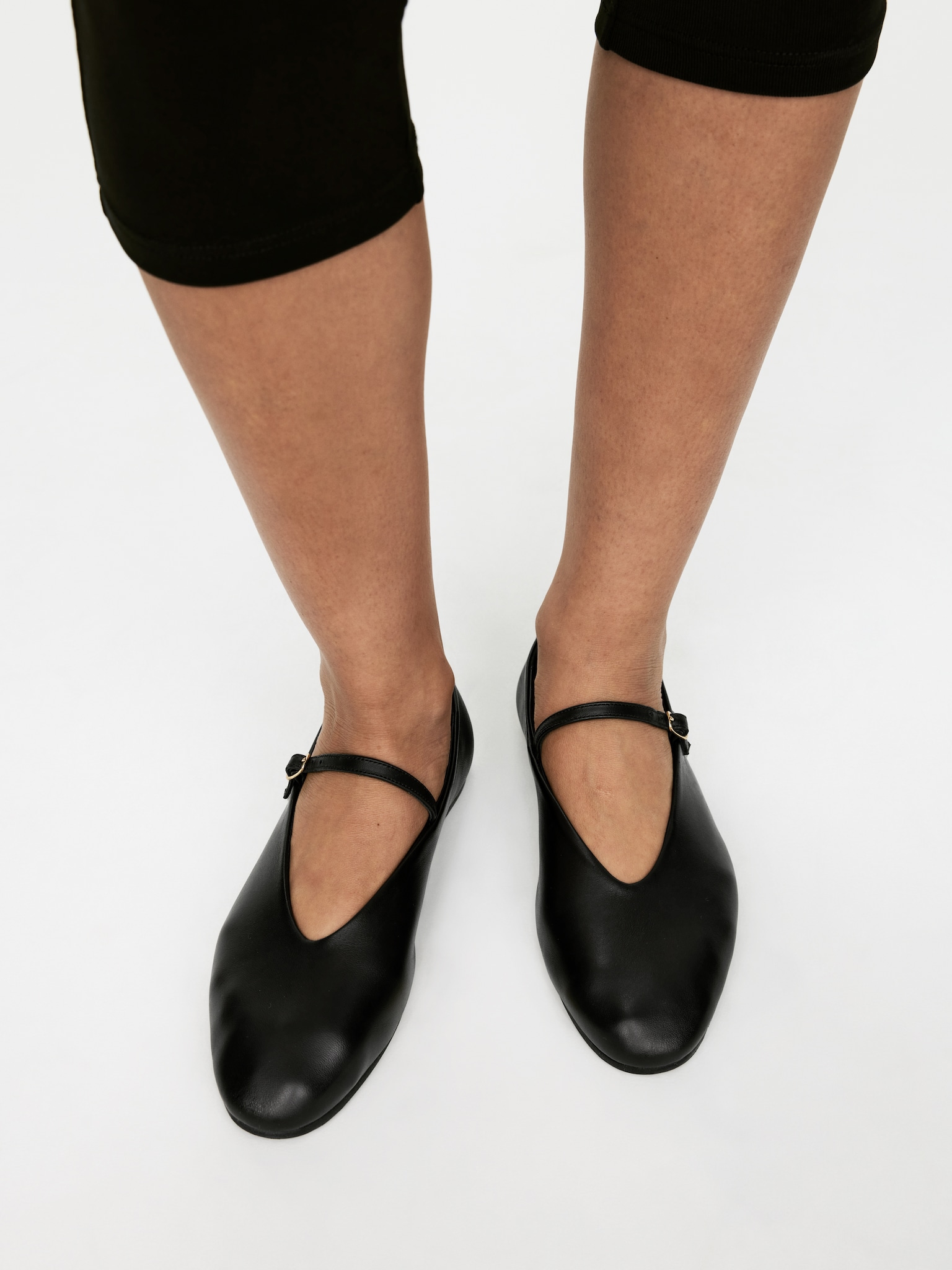 Ballerine Mary Jane in pelle - Nero