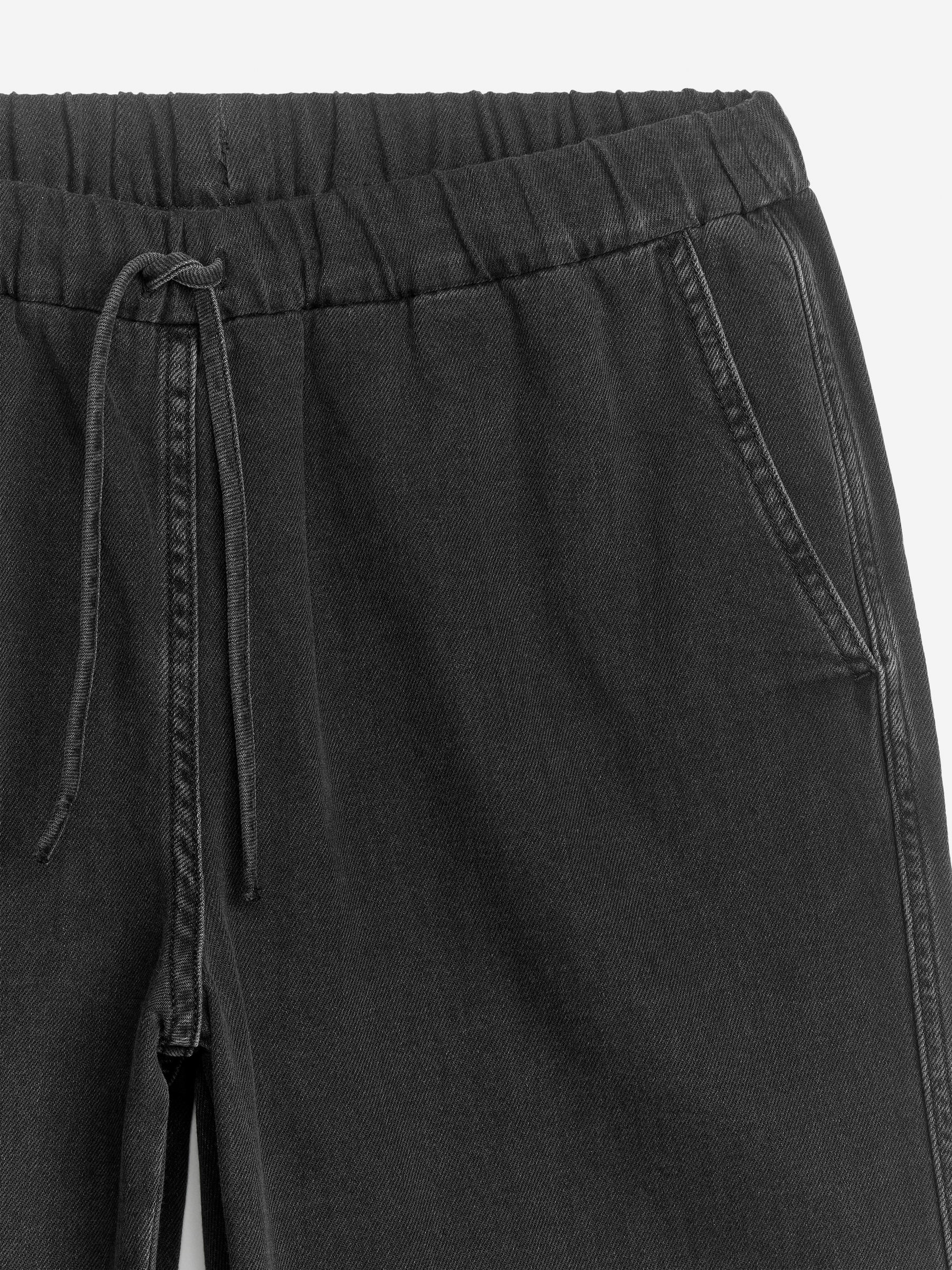 Drawstring Denim Trousers - Washed Black - Relaxed fit - Women - StillMedia/DescriptiveDetail - 2