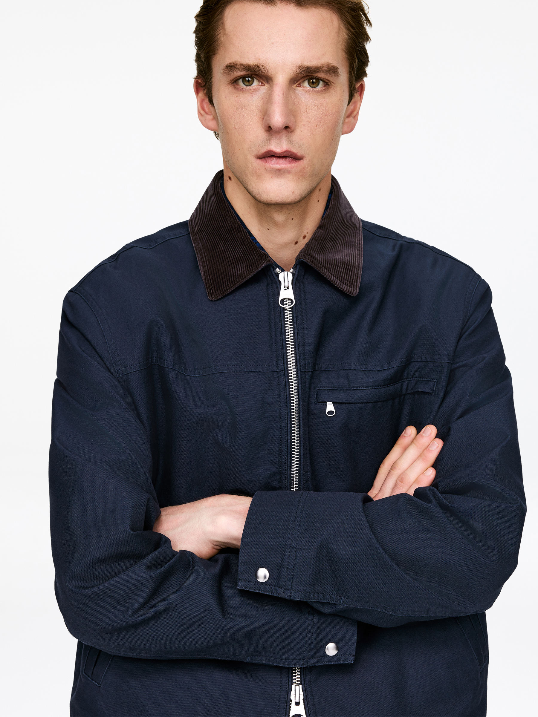 Jacka i bomullscanvas - Mörkblå - Relaxed fit - Men - StillMedia/Lookbook - 4