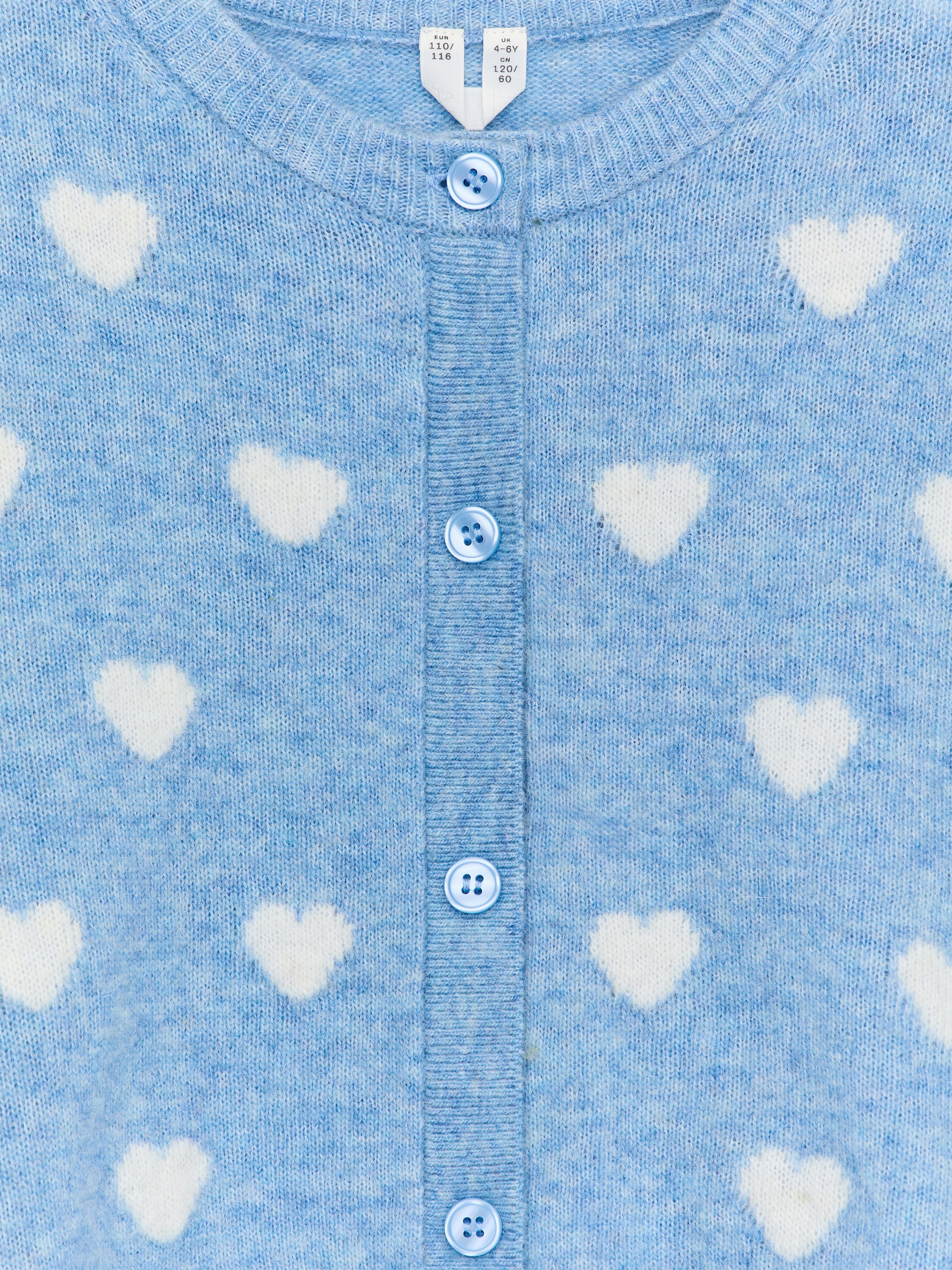Cardigan en laine et alpaga - Bleu/Cœurs blancs - Regular fit - Enfant - StillMedia/DescriptiveDetail - 2