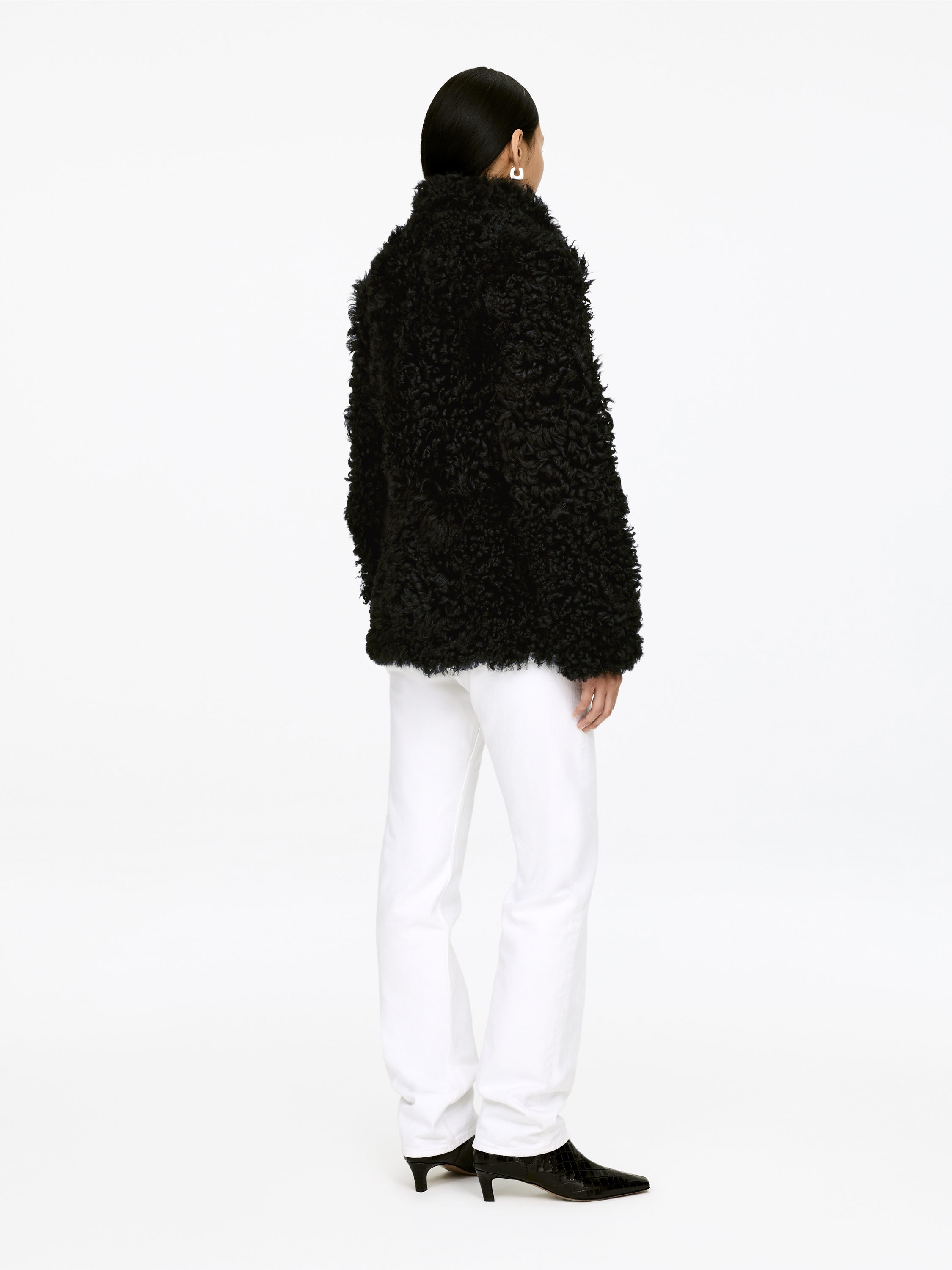 Shearling Jacket - Black - Regular fit - Women - StillMedia/Lookbook - 7