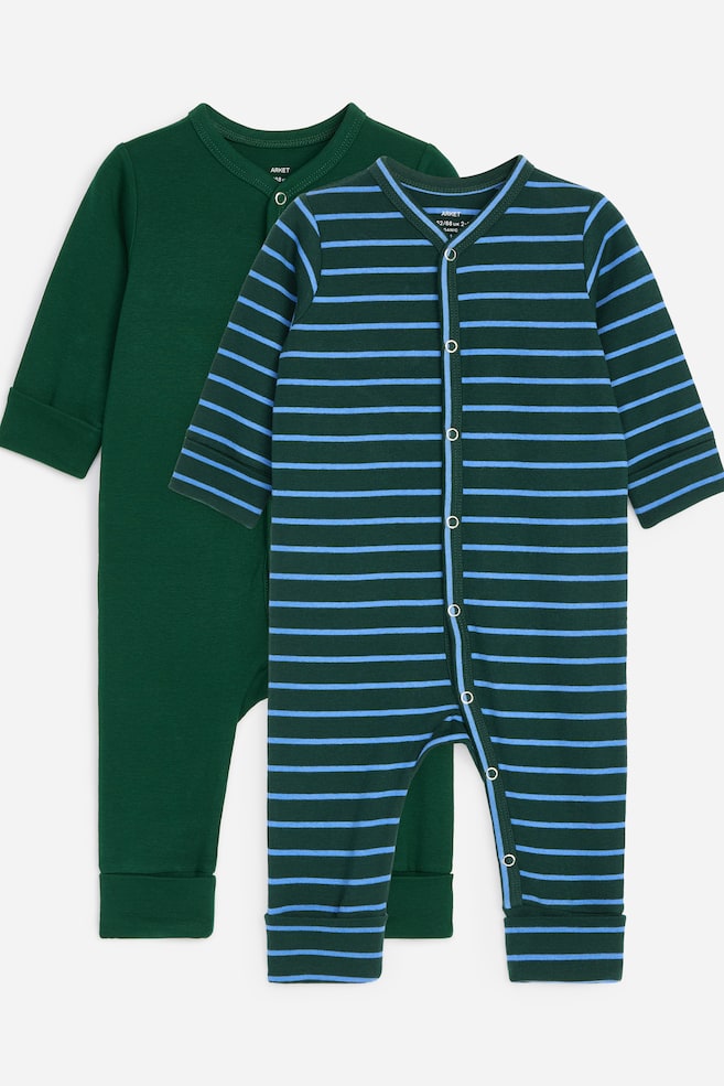 Pijama tudo-em-um, Conjunto de 2 - Verde/Azul/Rosa/Laranja/Lilás/Cor de ferrugem/Azul/bege - 1