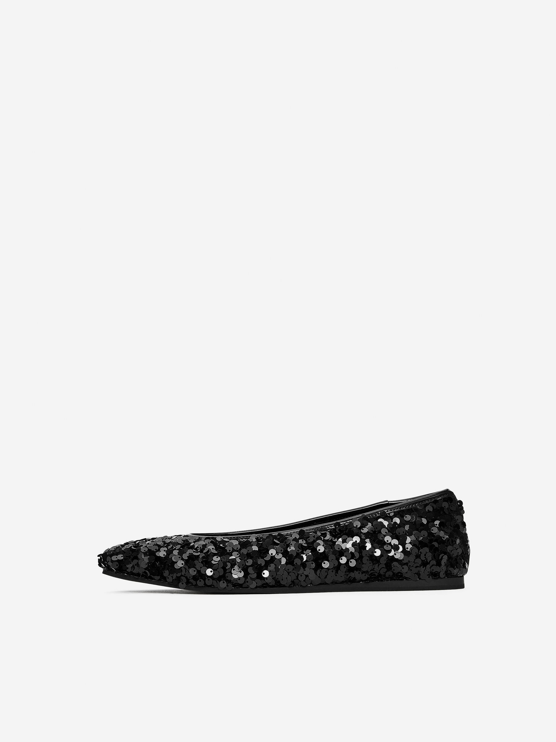 Sequin Ballet Flats - Black - Women - StillMedia/DescriptiveStillLife - 6
