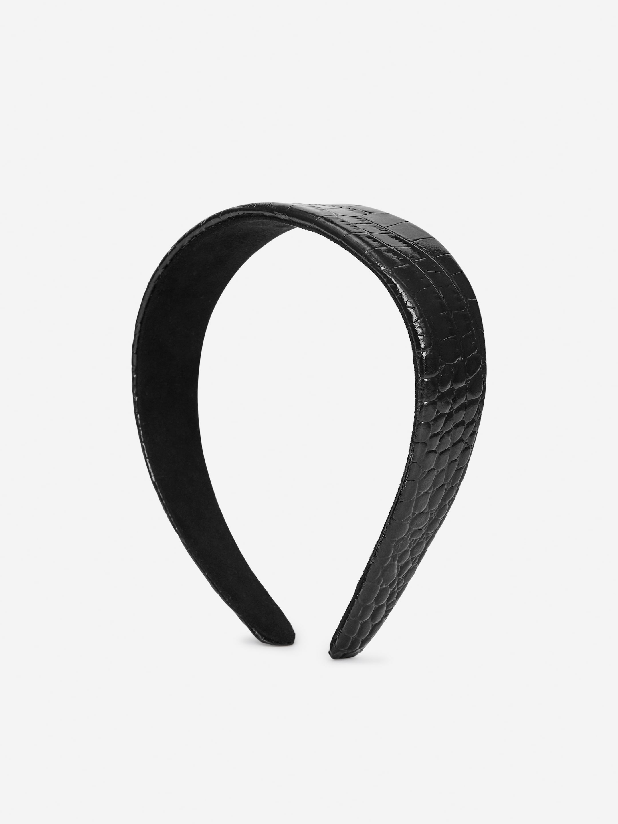 Croco-Effect Lether Alice Band - Black/Faux Crocodile - Women - StillMedia/DescriptiveStillLife - 2