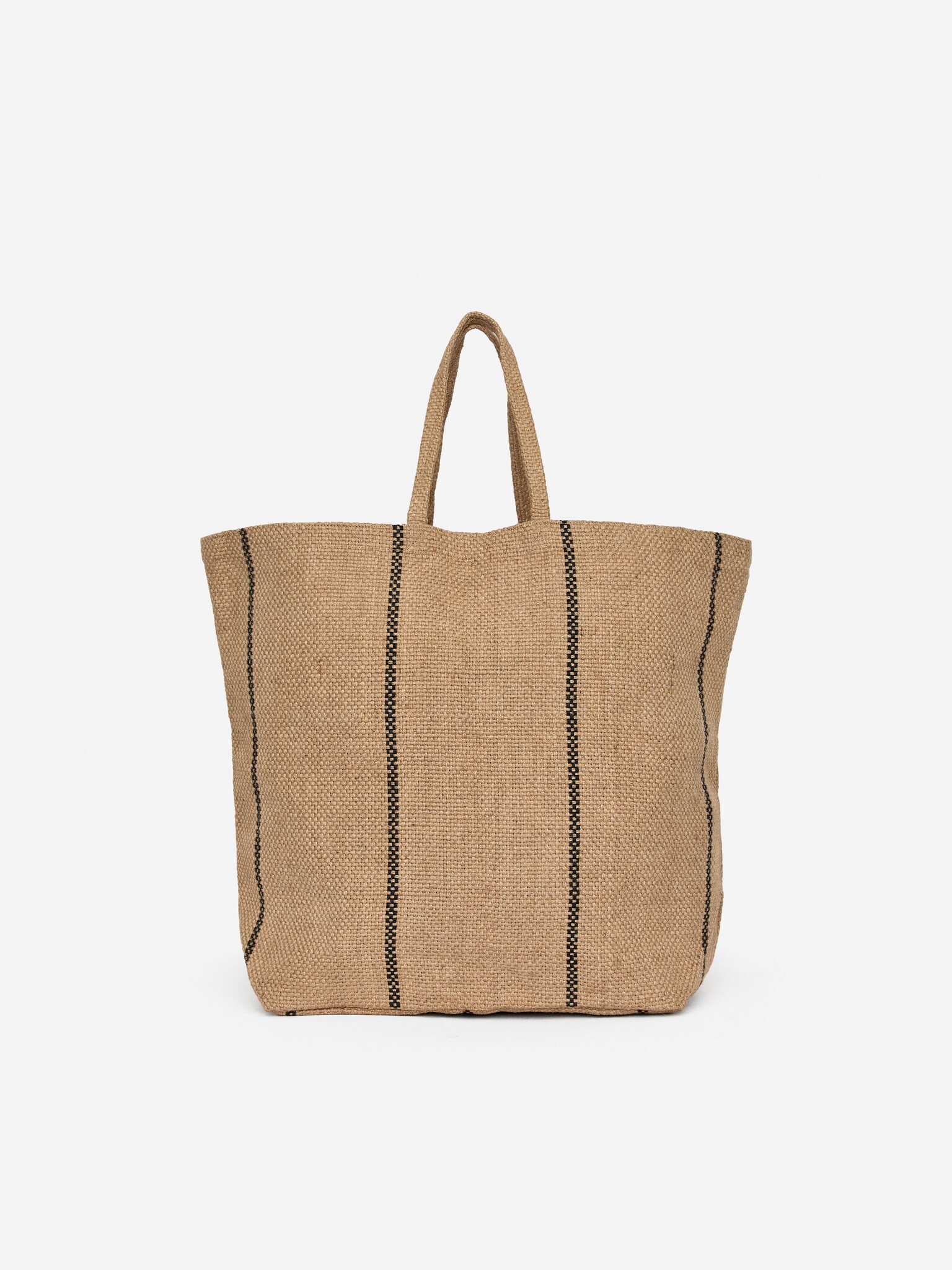 Bolso de yute - Beige/Azul/cuadros
