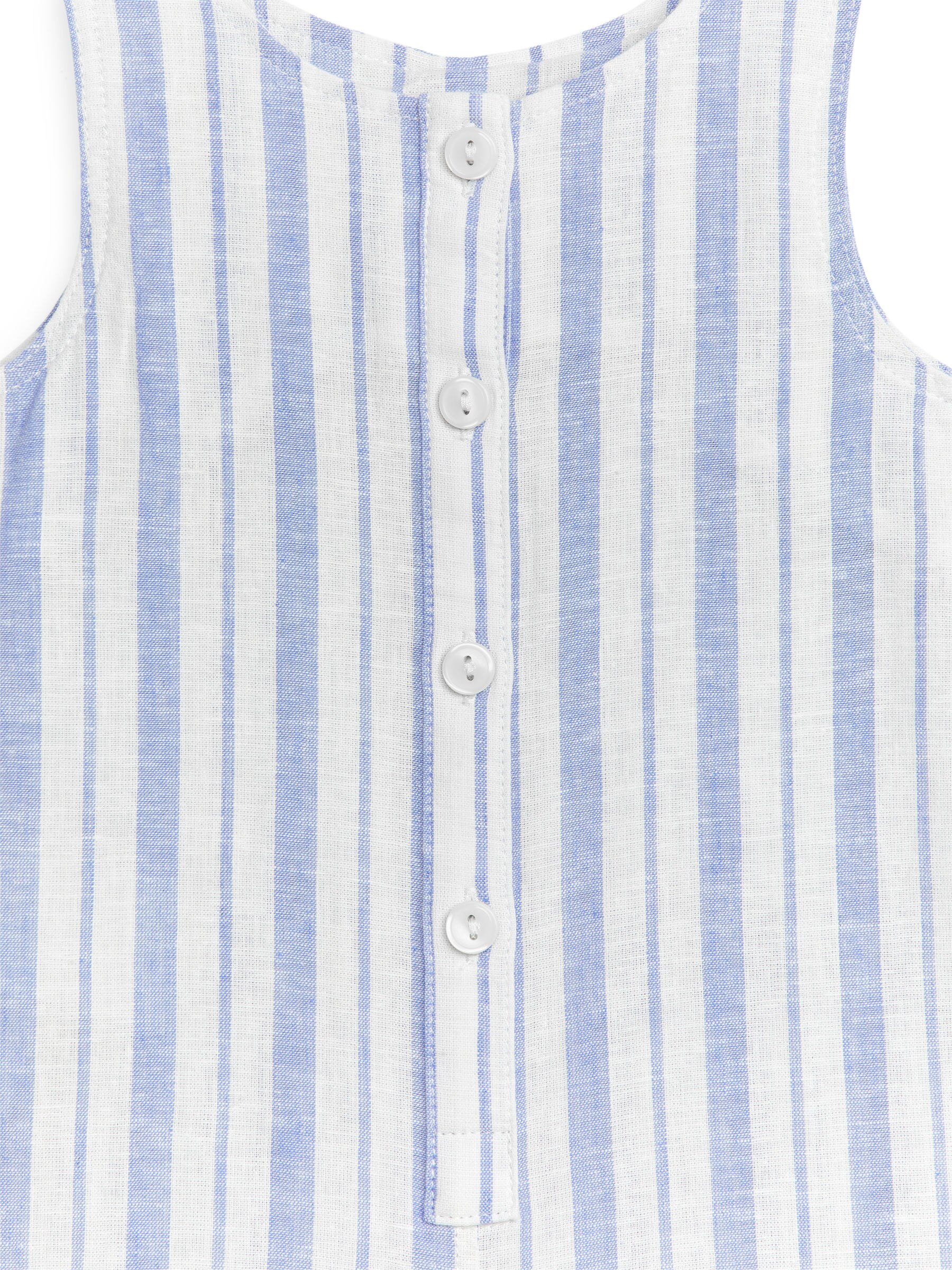 Sleeveless Cotton-Linen Romper - Blue/Stripes - Regular fit - Children - StillMedia/DescriptiveDetail - 1