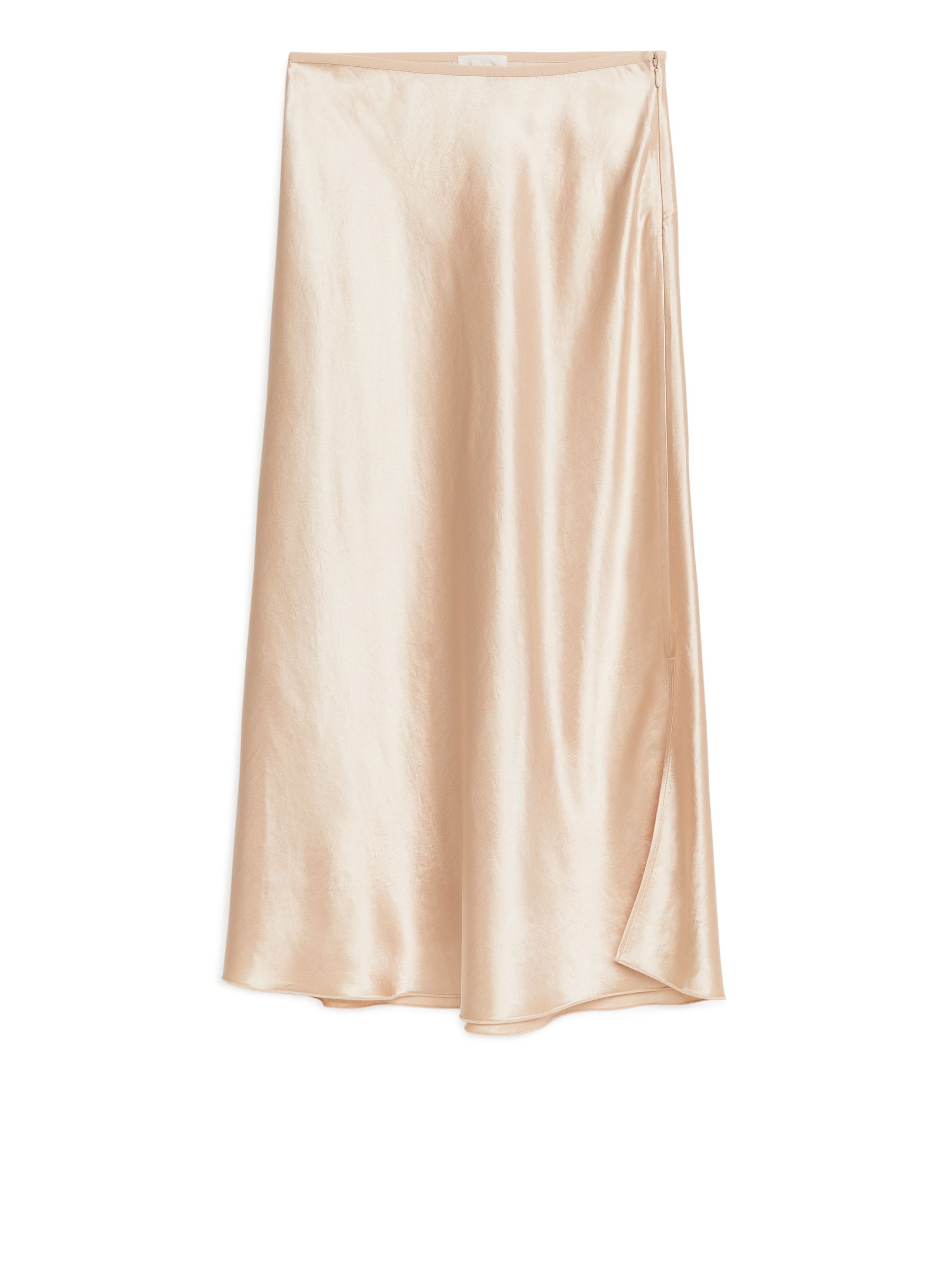 Falda de satén cortada al bies - Beige claro - Corte estándar - Women - StillMedia/DescriptiveStillLife - 1