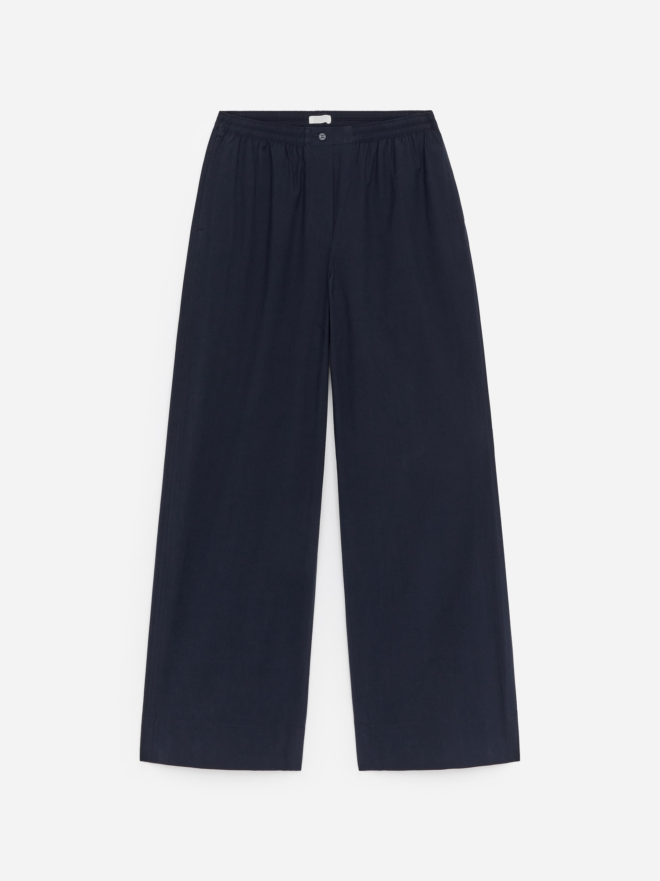 Relaxed Cotton Trousers-Blue-19085
