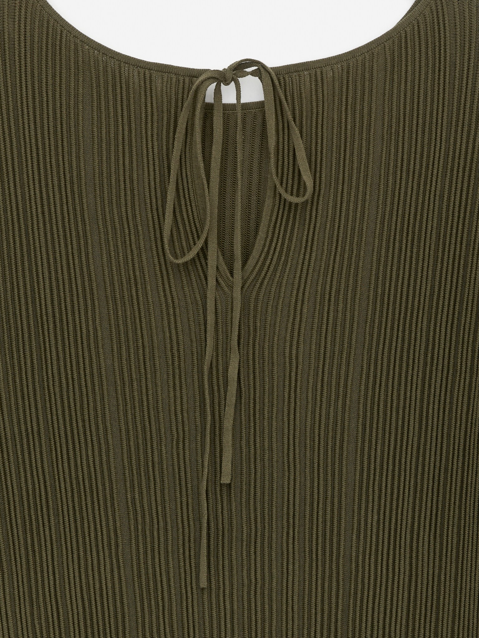 Robe en maille ondulée - Vert kaki - 2