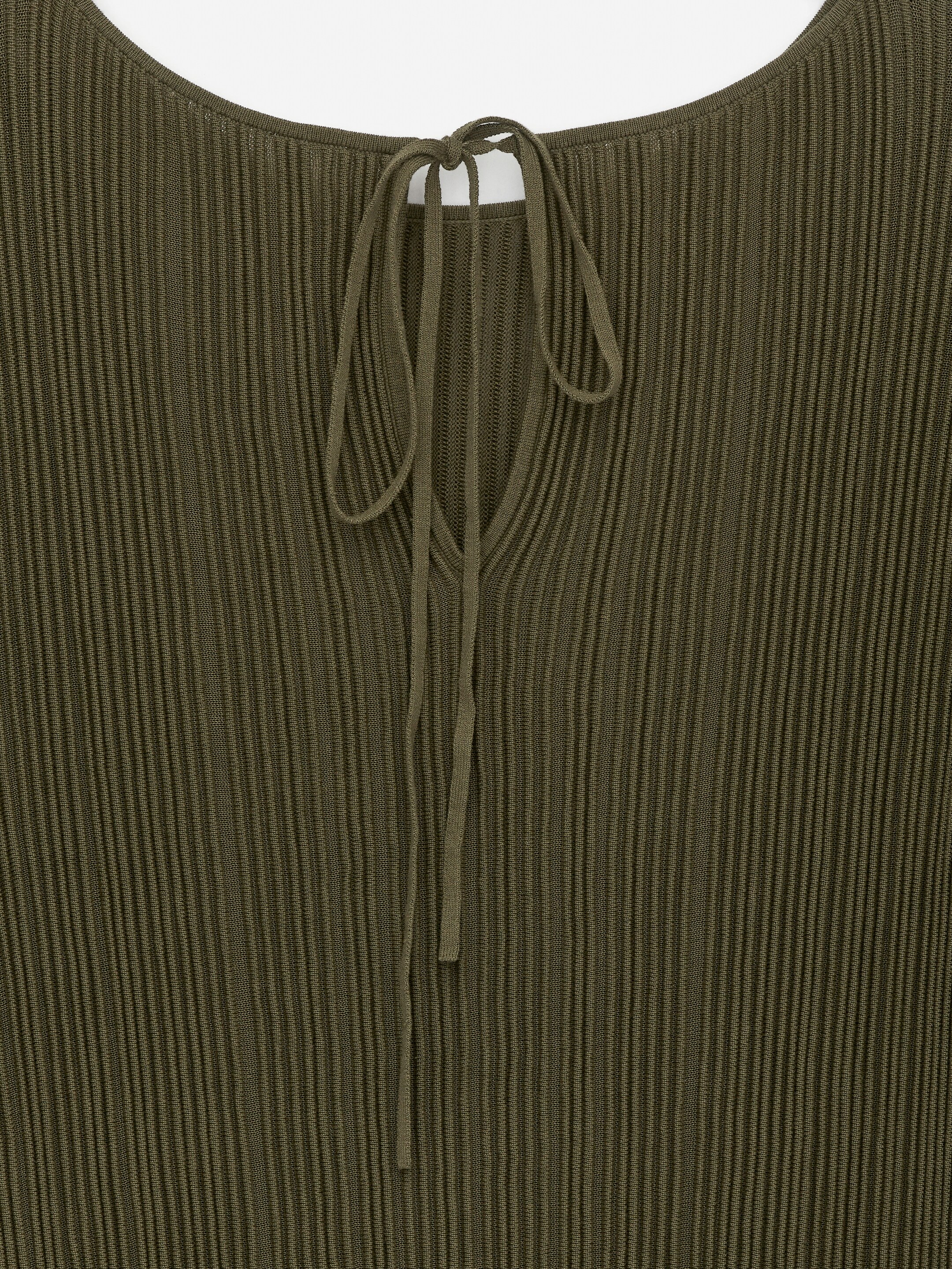 Agrandir l'image: Robe en maille ondulée - Vert kaki - FEMME | H&M FR 2