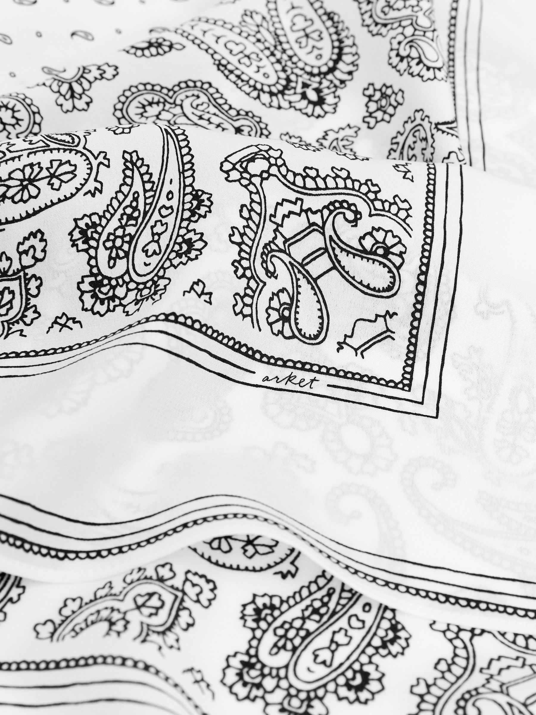 Printed Silk Scarf - Black/White - Women - StillMedia/DescriptiveDetail - 2