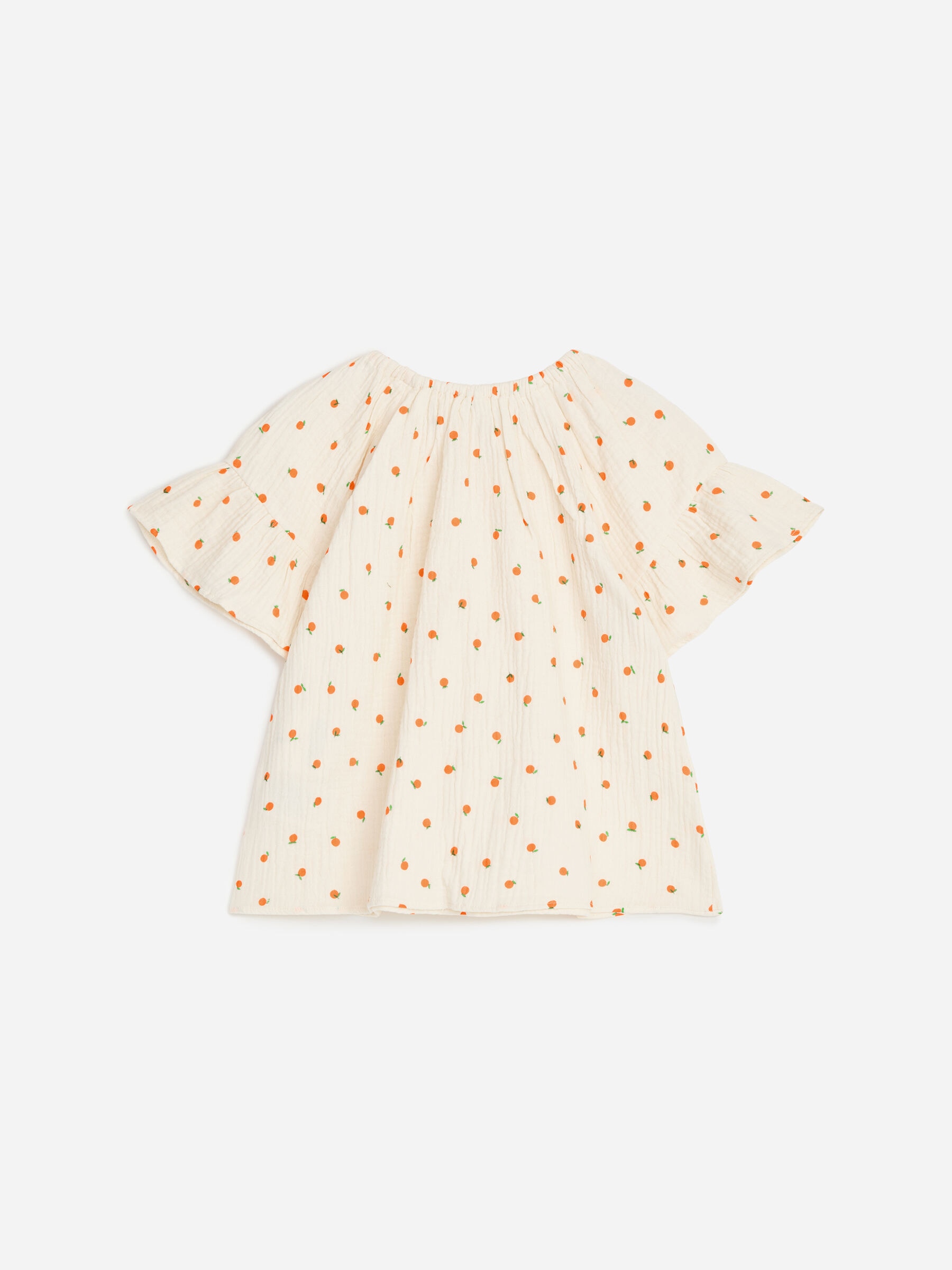 Volantbluse aus Baumwollmusselin - Cremeweiß/Orange - Relaxed Fit - Children - StillMedia/DescriptiveStillLife - 1
