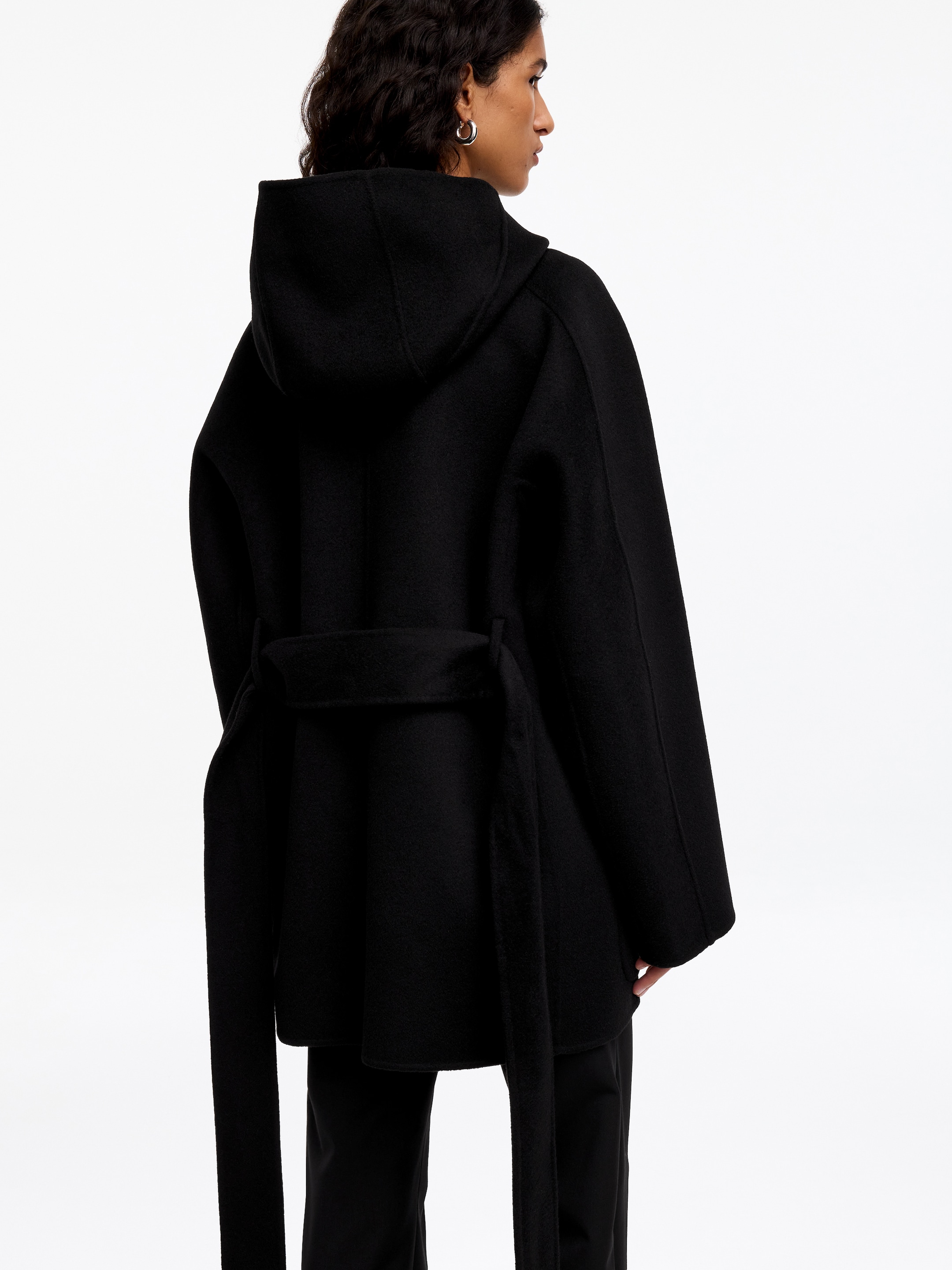 Hooded Doublé Coat - Black - Regular fit - women - StillMedia/Lookbook - 3